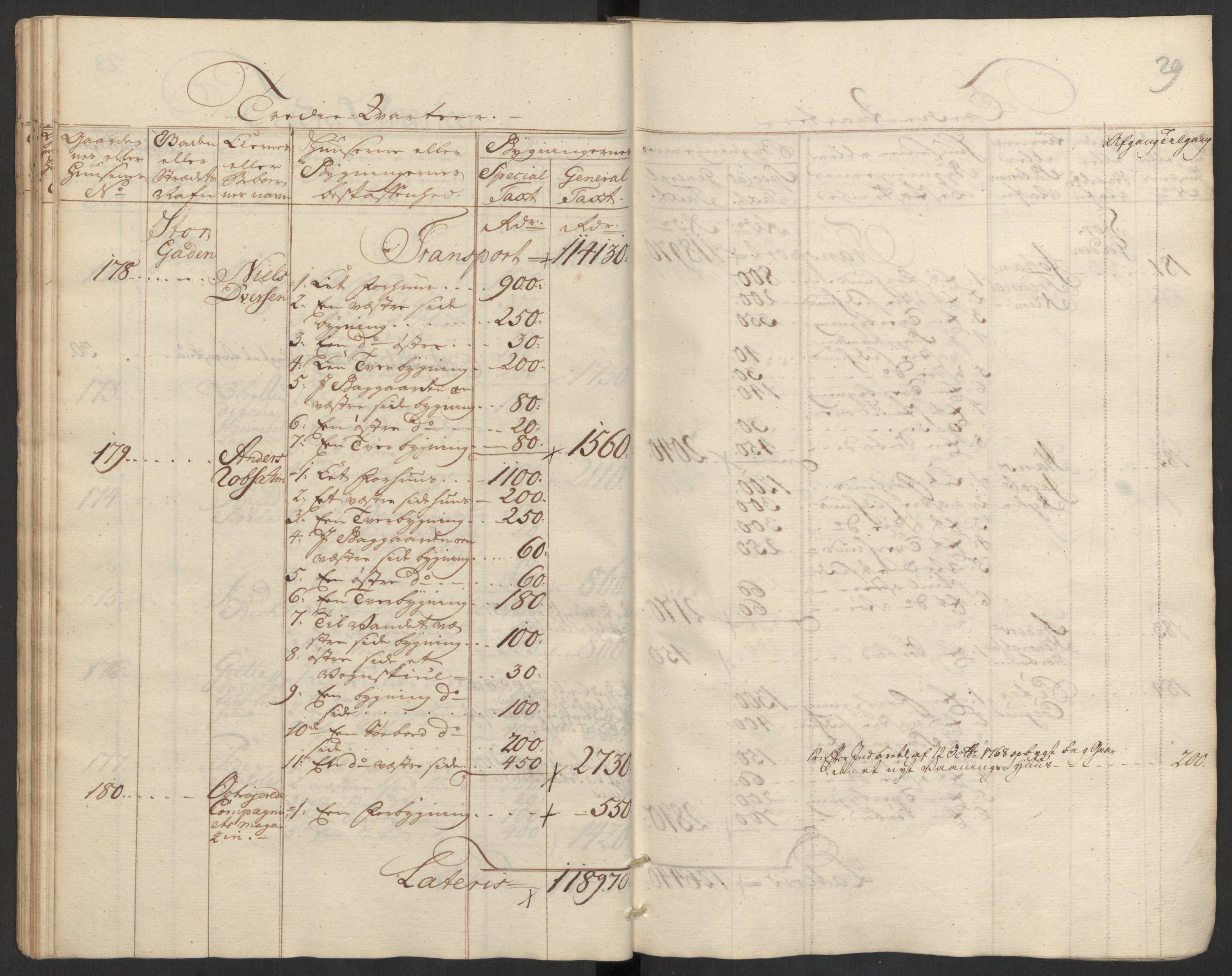 Kommersekollegiet, Brannforsikringskontoret 1767-1814, AV/RA-EA-5458/F/Fa/L0008/0002: Bragernes / Branntakstprotokoll, 1767, s. 29