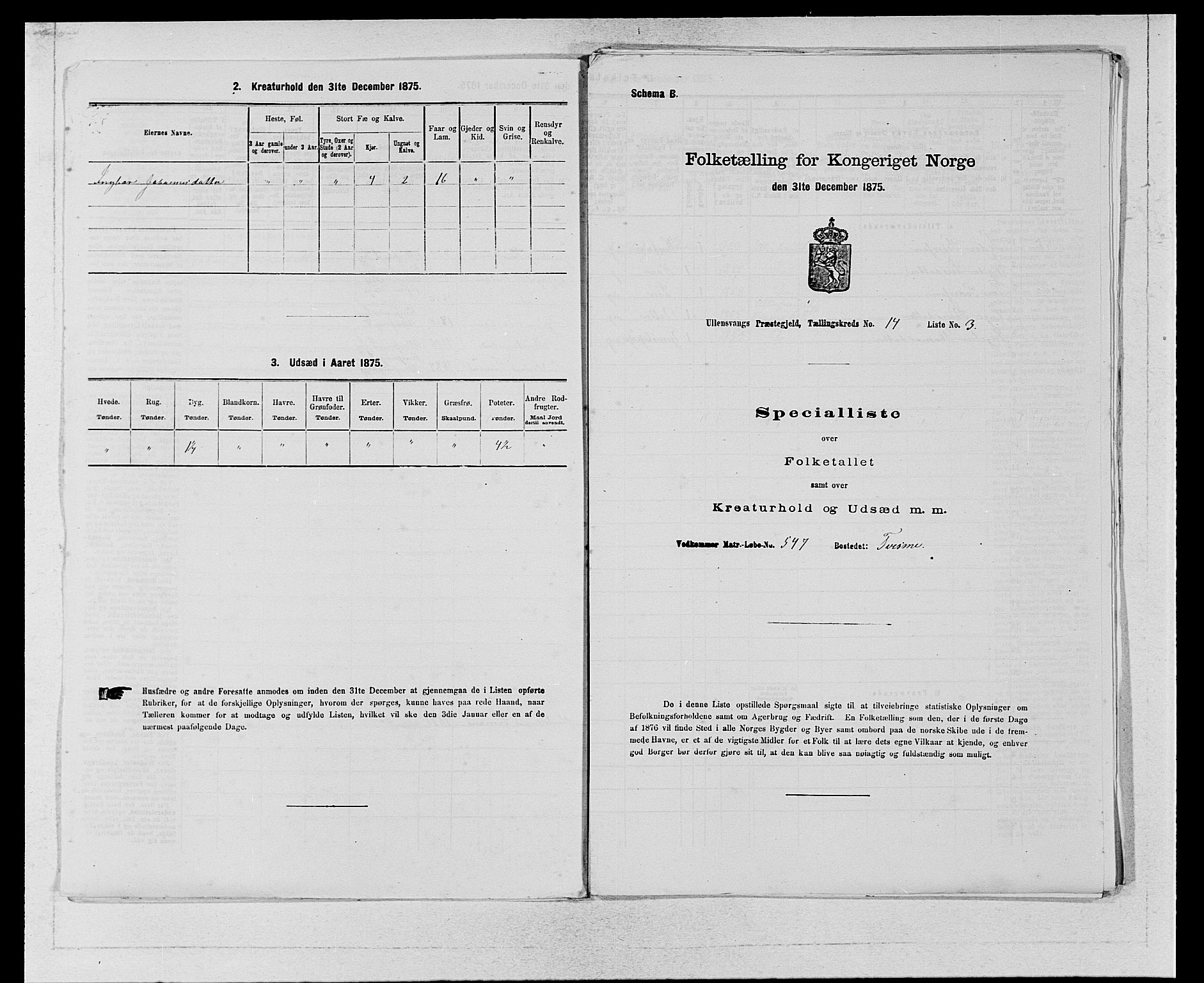 SAB, Folketelling 1875 for 1230P Ullensvang prestegjeld, 1875, s. 1394