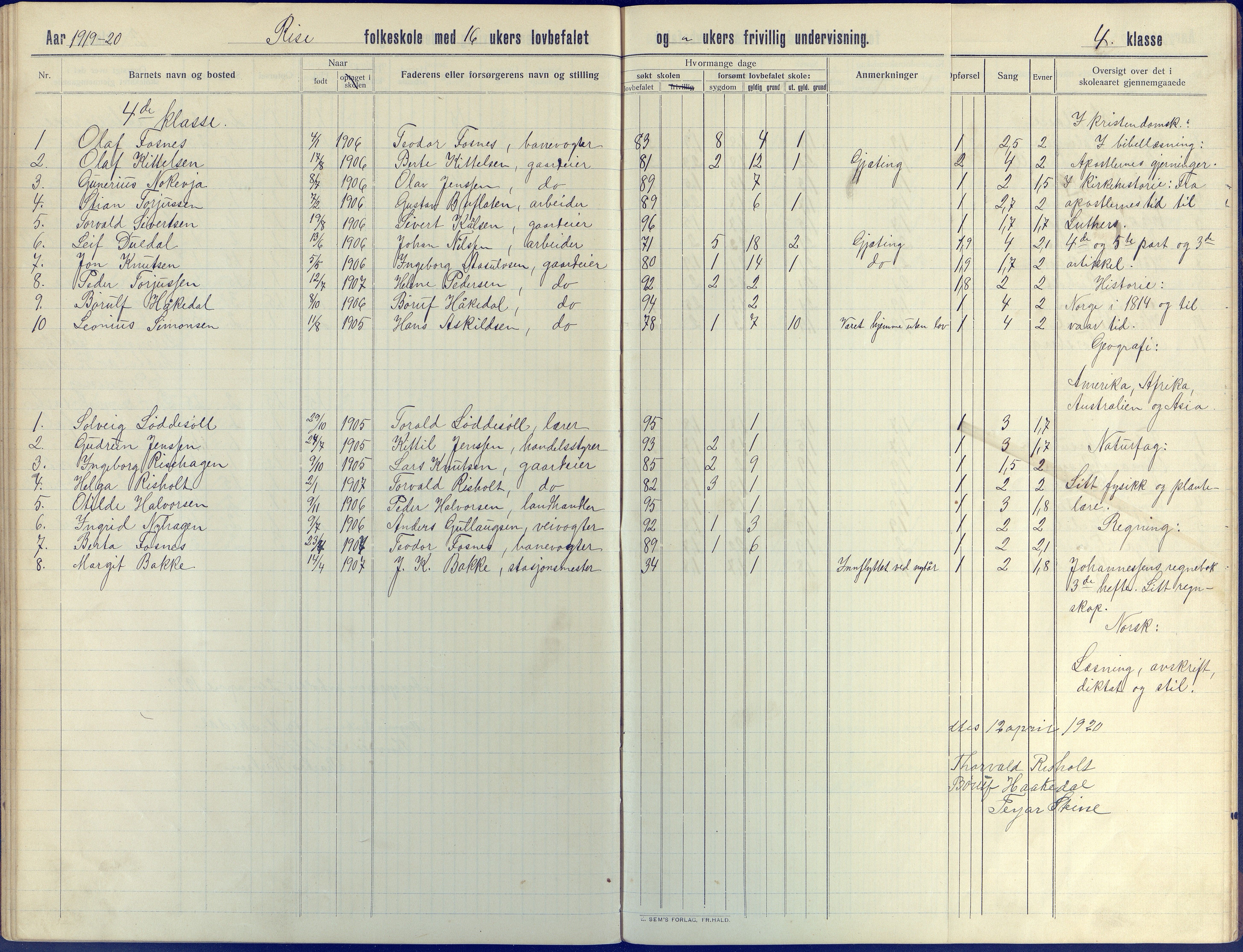 Øyestad kommune frem til 1979, AAKS/KA0920-PK/06/06J/L0005: Skoleprotokoll, 1913-1922