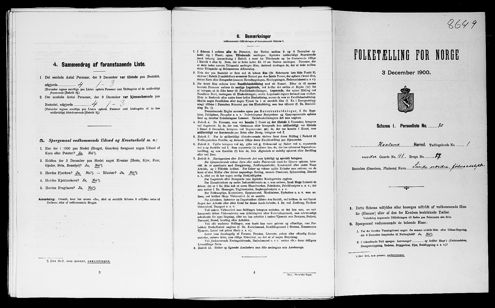 SAST, Folketelling 1900 for 1124 Haaland herred, 1900, s. 157
