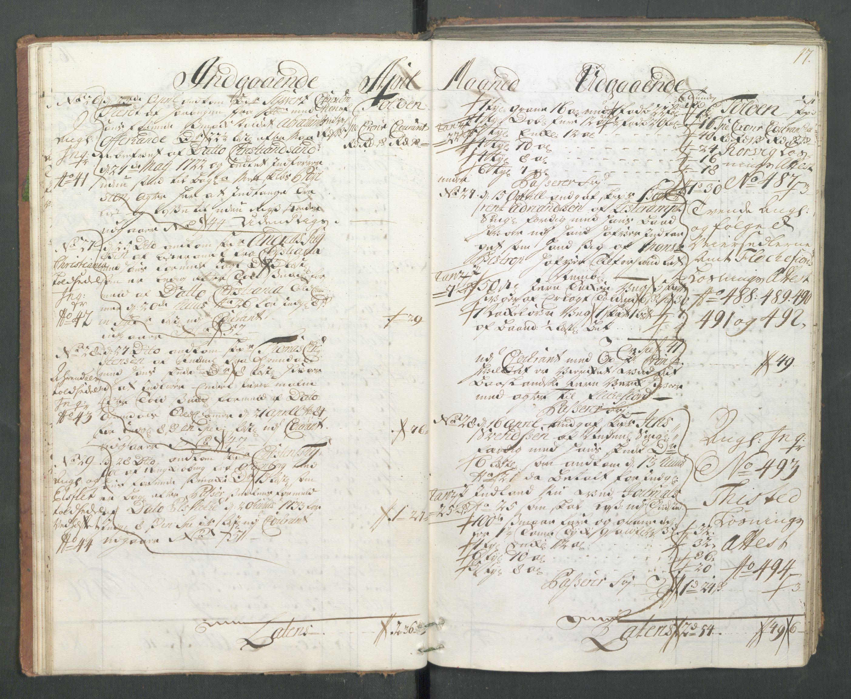 Generaltollkammeret, tollregnskaper, AV/RA-EA-5490/R14/L0013/0001: Tollregnskaper Øster-Risør / Hovedtollbok, 1733, s. 16b-17a