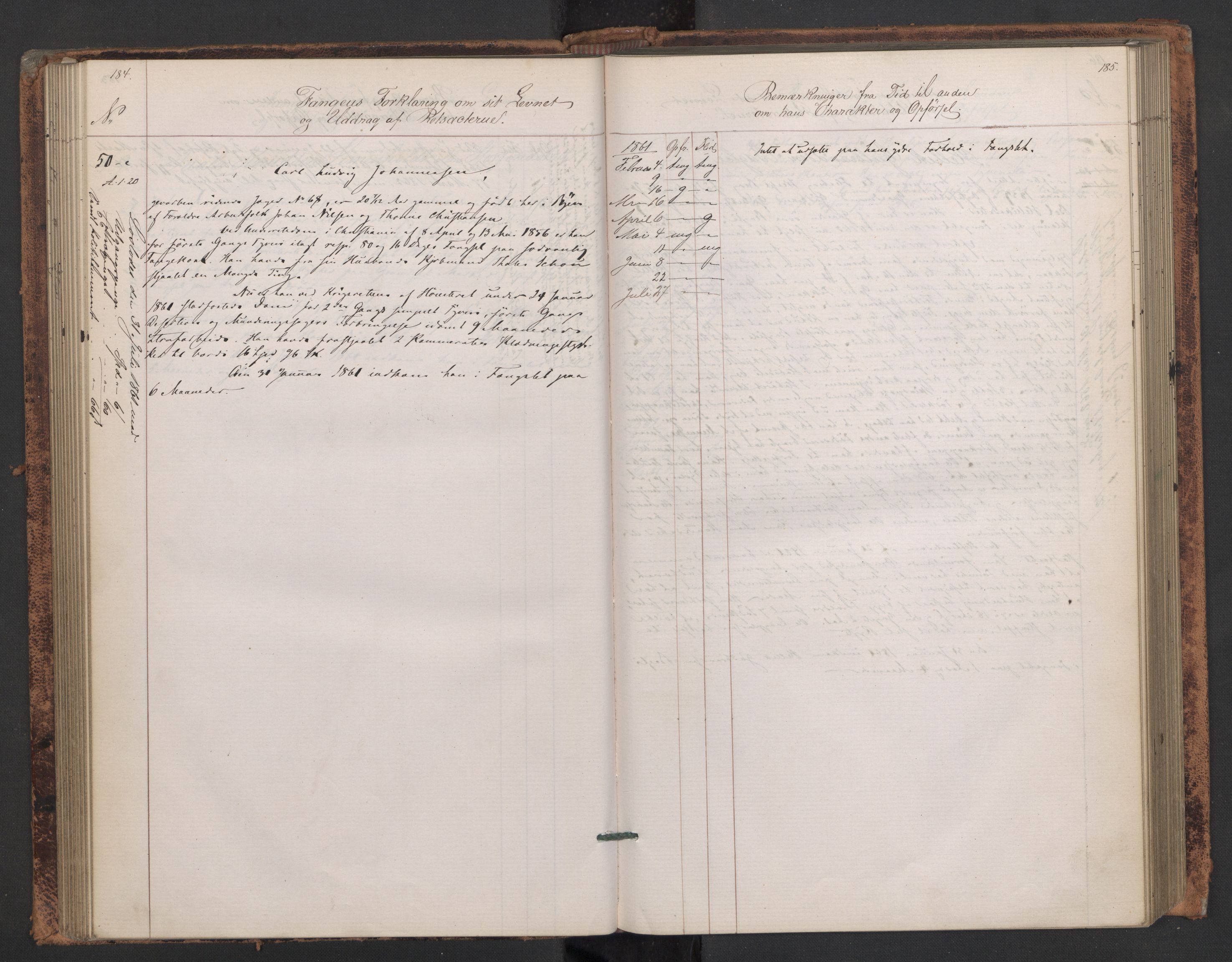 Botsfengslet, AV/RA-S-1539/D/Db/Dbb/L0007: 945b - 258c, 1860-1862, s. 184-185