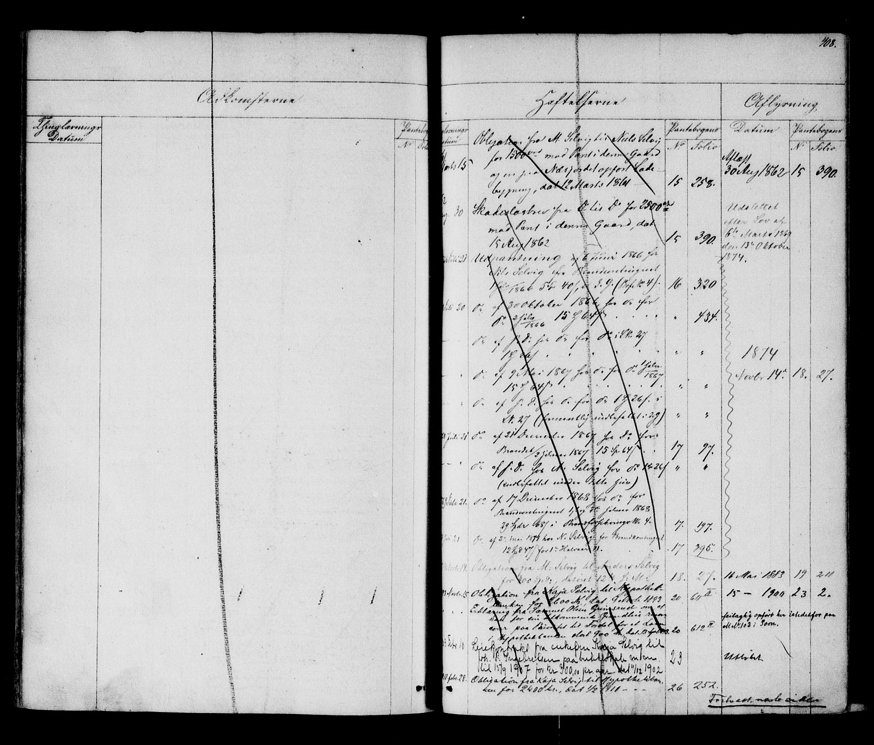 Follo sorenskriveri, SAO/A-10274/G/Gb/Gbb/L0013: Panteregister nr. II 13, 1874-1938, s. 408