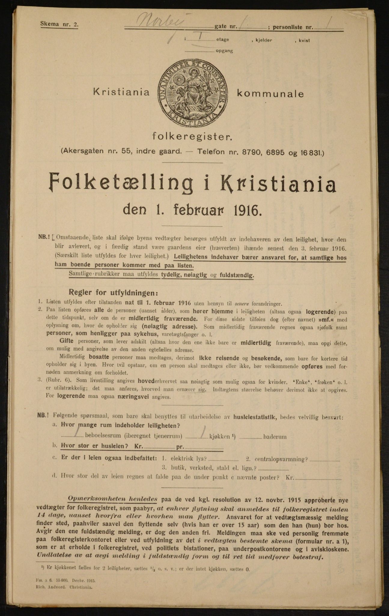 OBA, Kommunal folketelling 1.2.1916 for Kristiania, 1916, s. 73220