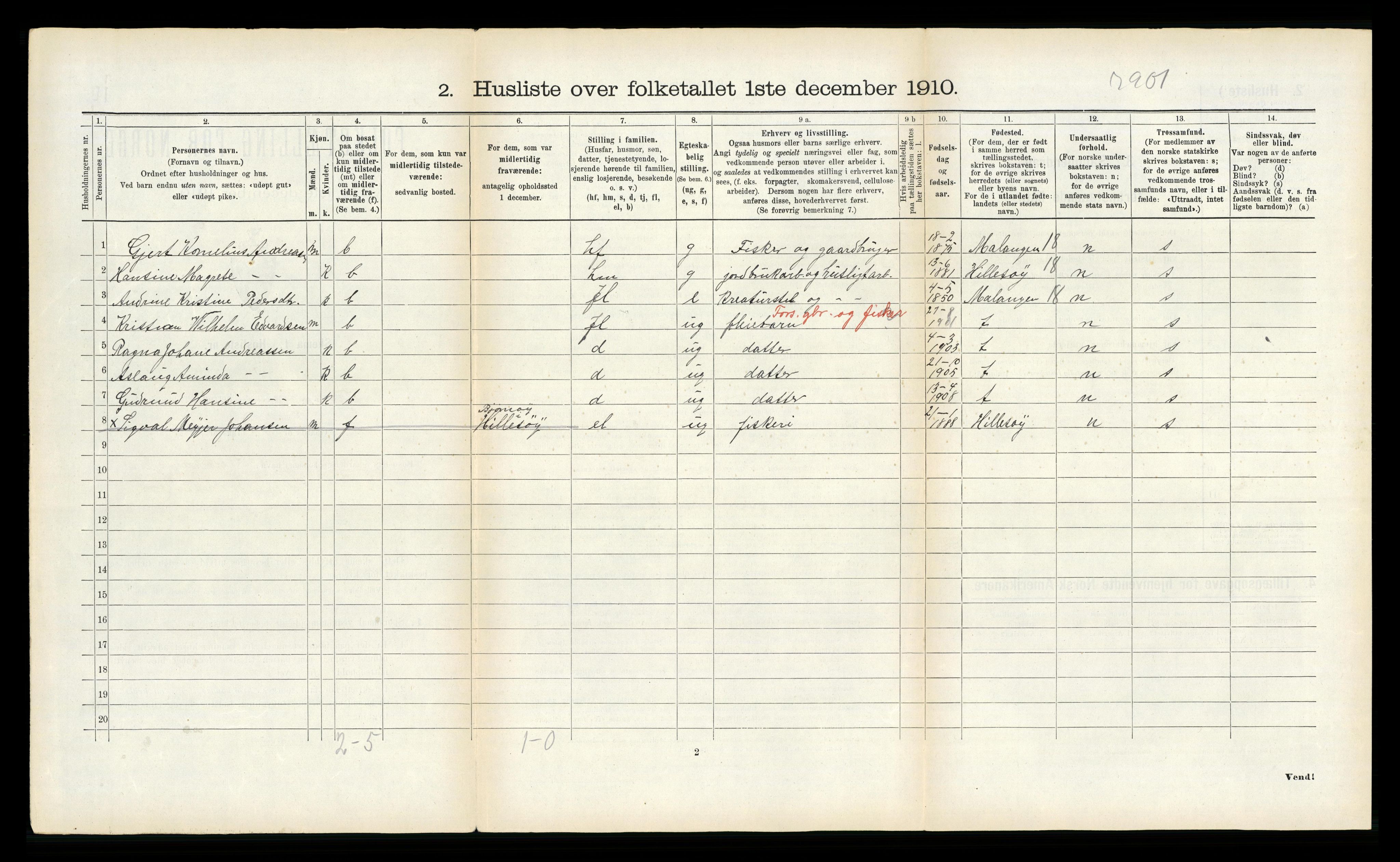 RA, Folketelling 1910 for 1934 Tromsøysund herred, 1910, s. 1202