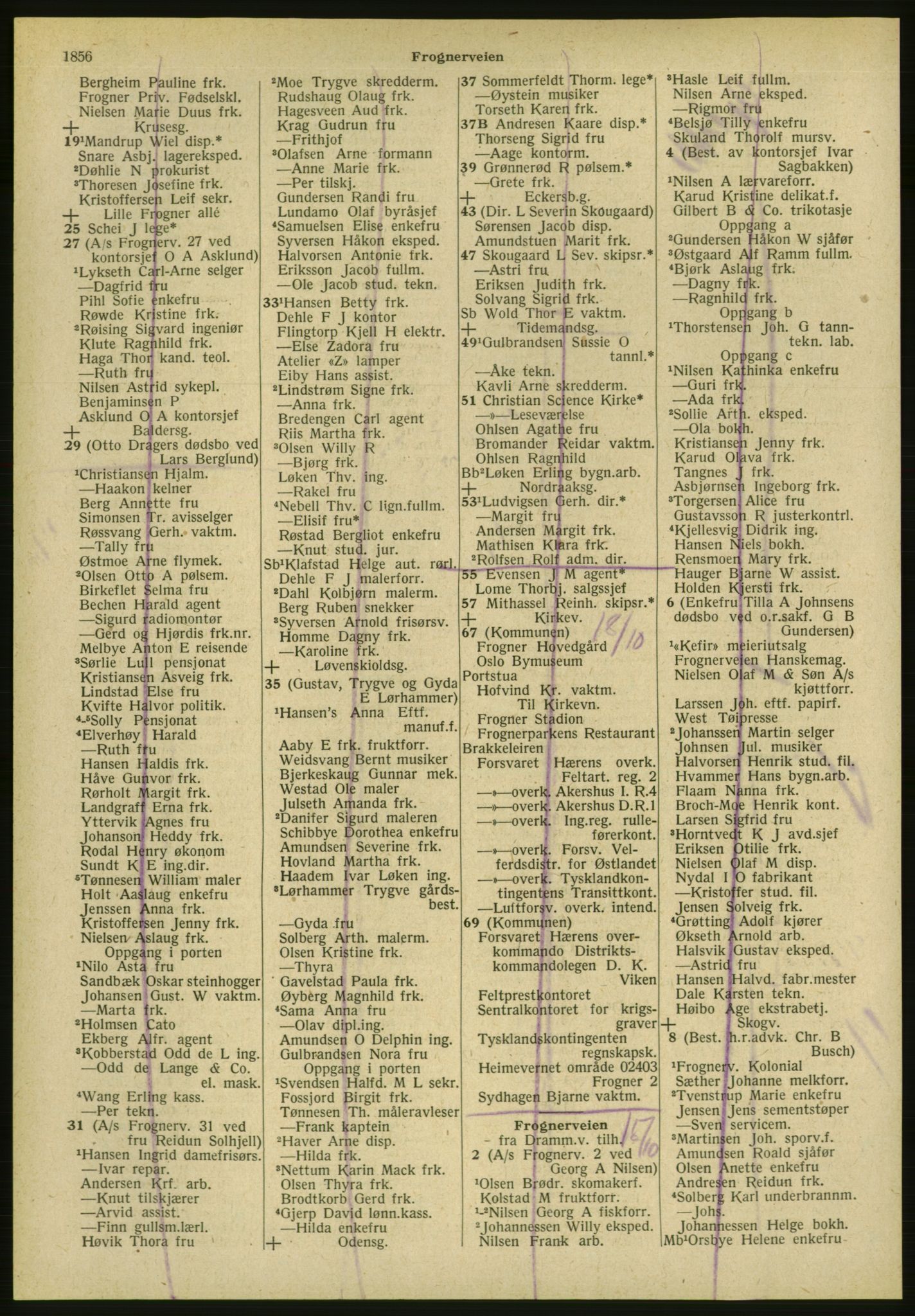 Kristiania/Oslo adressebok, PUBL/-, 1951, s. 1856