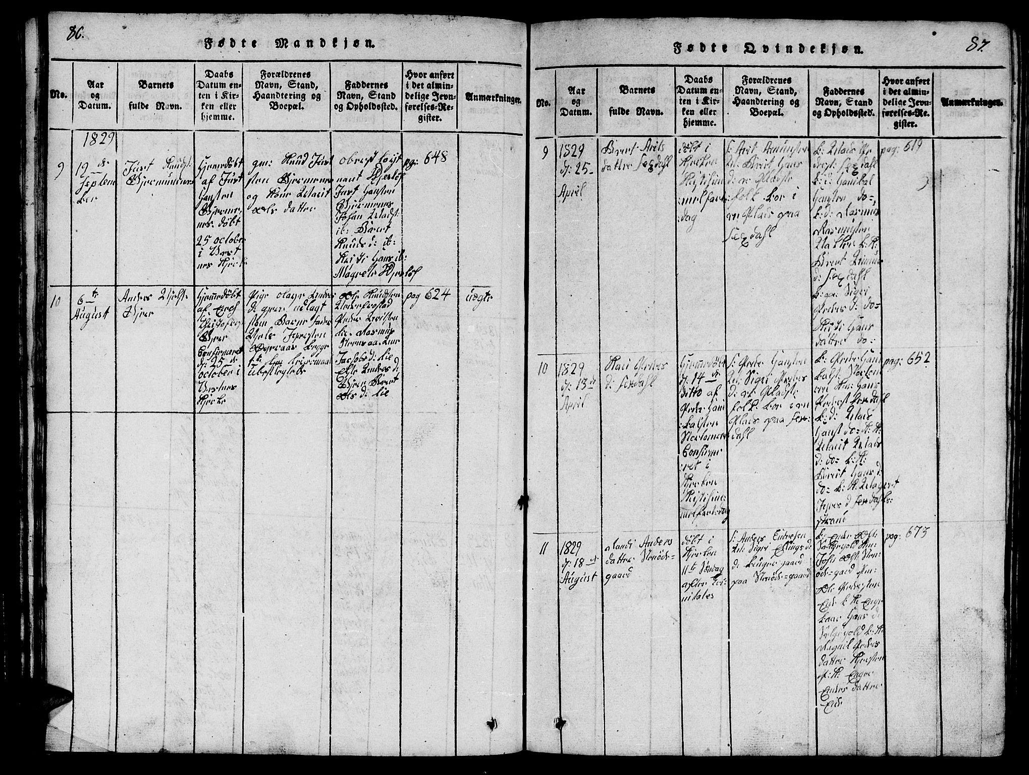 Ministerialprotokoller, klokkerbøker og fødselsregistre - Møre og Romsdal, AV/SAT-A-1454/539/L0535: Klokkerbok nr. 539C01, 1818-1842, s. 86-87