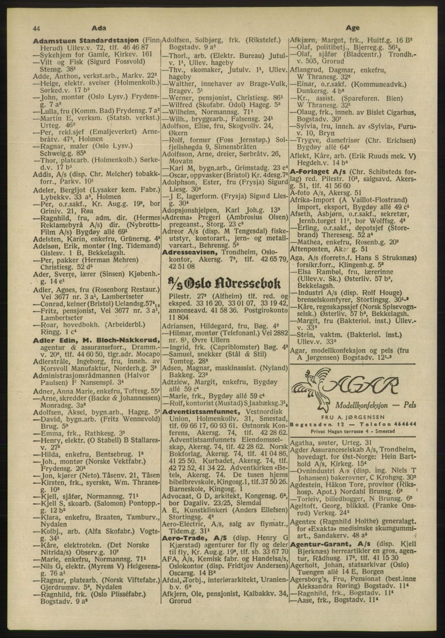Kristiania/Oslo adressebok, PUBL/-, 1955, s. 44