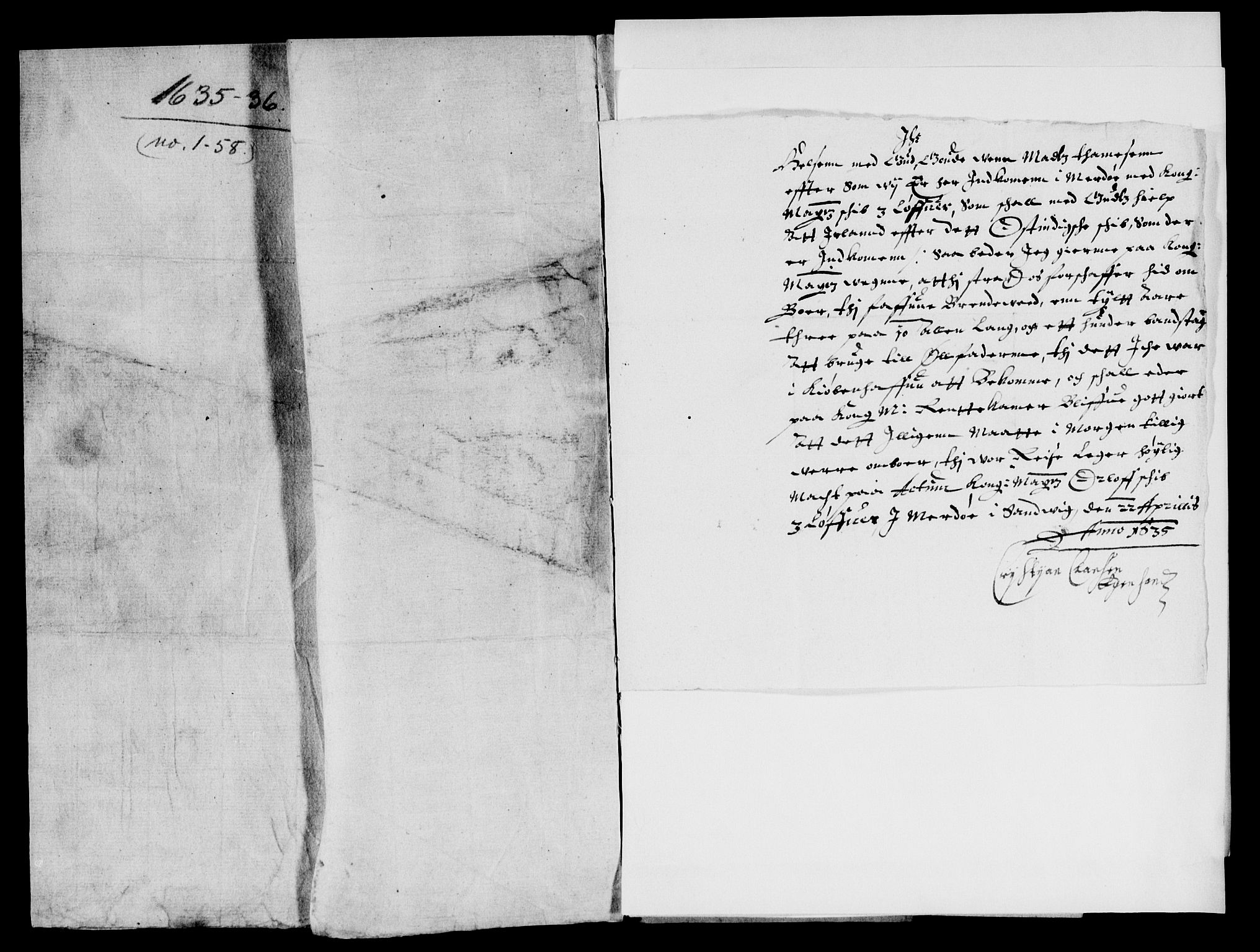 Rentekammeret inntil 1814, Reviderte regnskaper, Lensregnskaper, AV/RA-EA-5023/R/Rb/Rbq/L0024: Nedenes len. Mandals len. Råbyggelag., 1635-1636