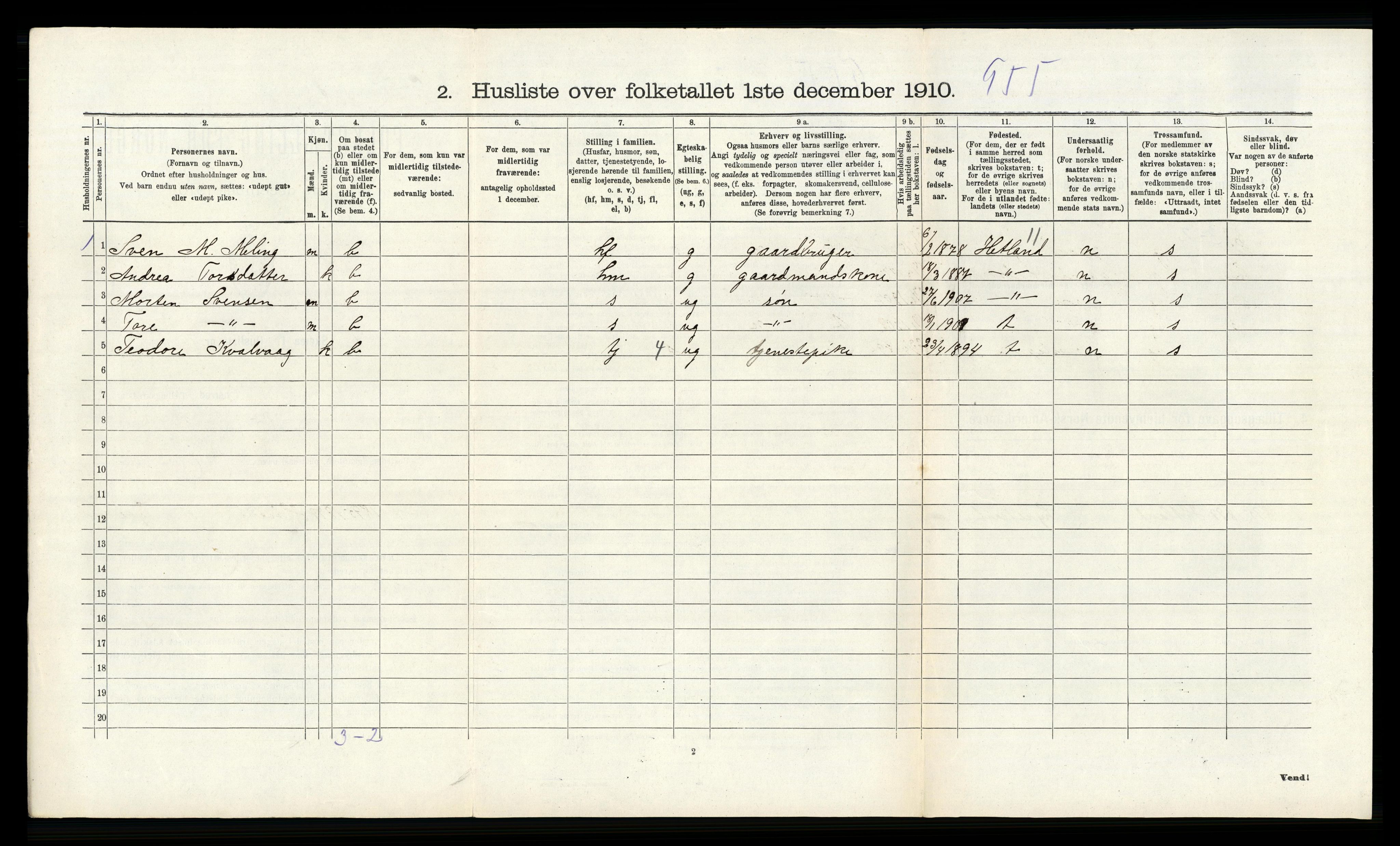 RA, Folketelling 1910 for 1130 Strand herred, 1910, s. 604