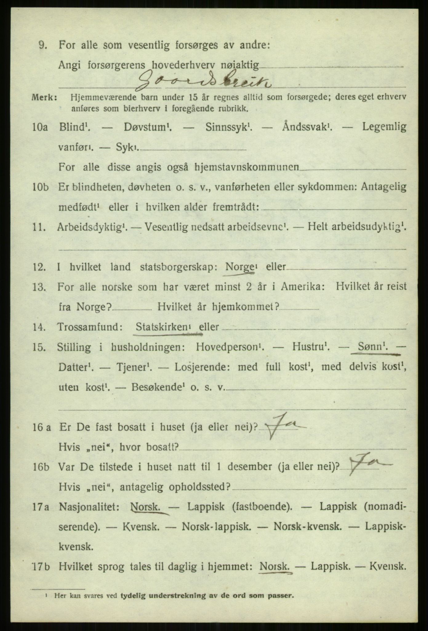 SATØ, Folketelling 1920 for 1933 Balsfjord herred, 1920, s. 8694