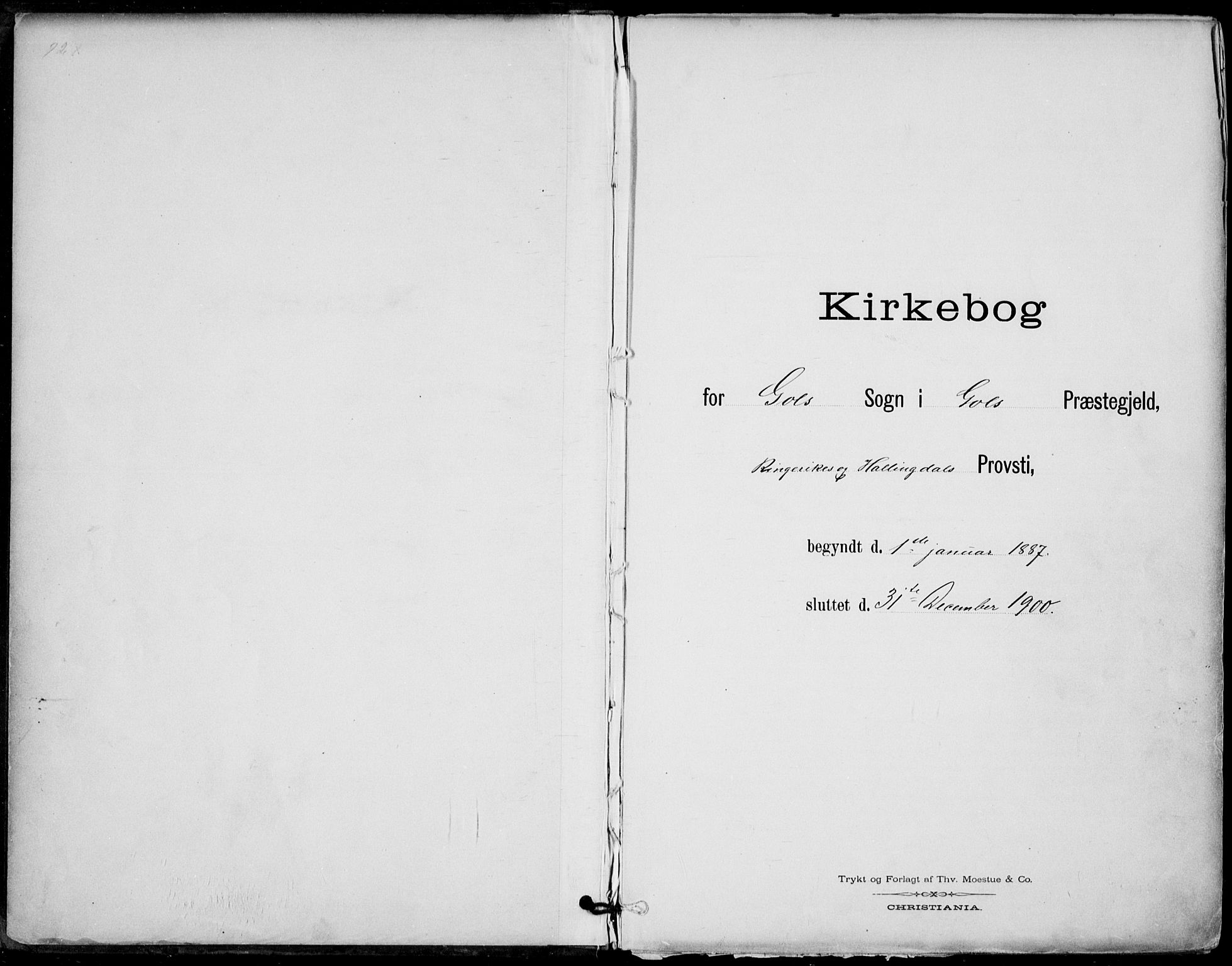 Gol kirkebøker, AV/SAKO-A-226/F/Fa/L0005: Ministerialbok nr. I 5, 1887-1900