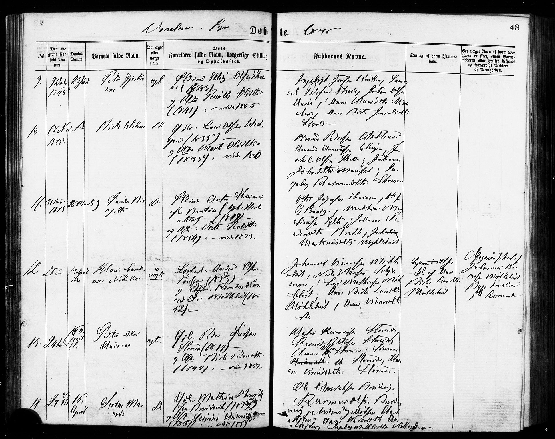 Ministerialprotokoller, klokkerbøker og fødselsregistre - Møre og Romsdal, AV/SAT-A-1454/501/L0007: Ministerialbok nr. 501A07, 1868-1884, s. 48