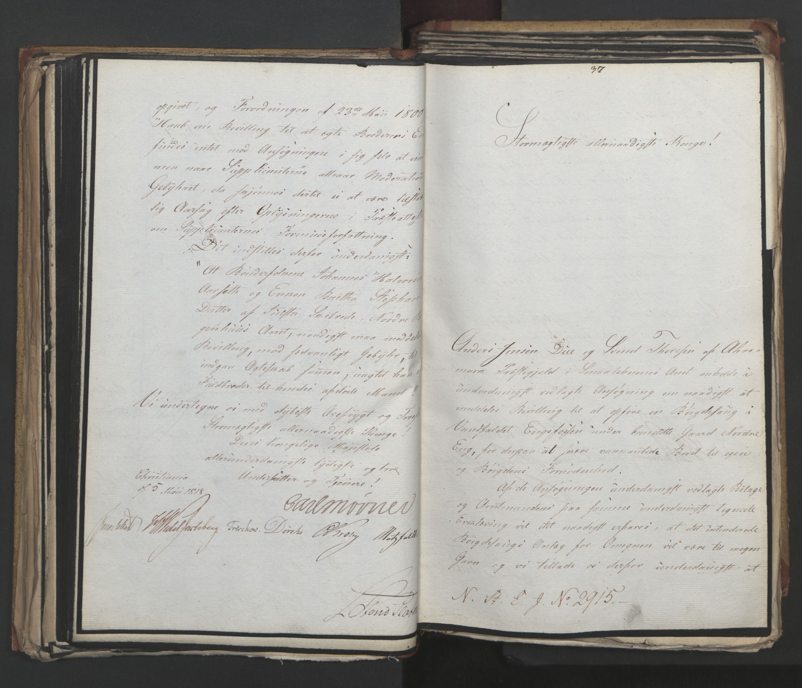 Statsrådsavdelingen i Stockholm, AV/RA-S-1003/D/Da/L0014: Regjeringsinnstillinger nr. 2890-3057, 1818, s. 131