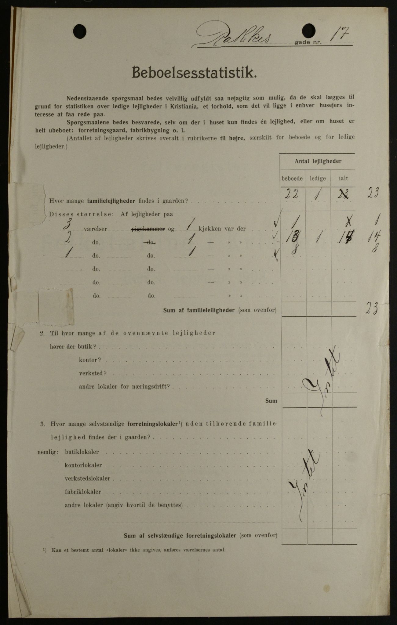 OBA, Kommunal folketelling 1.2.1908 for Kristiania kjøpstad, 1908, s. 74264