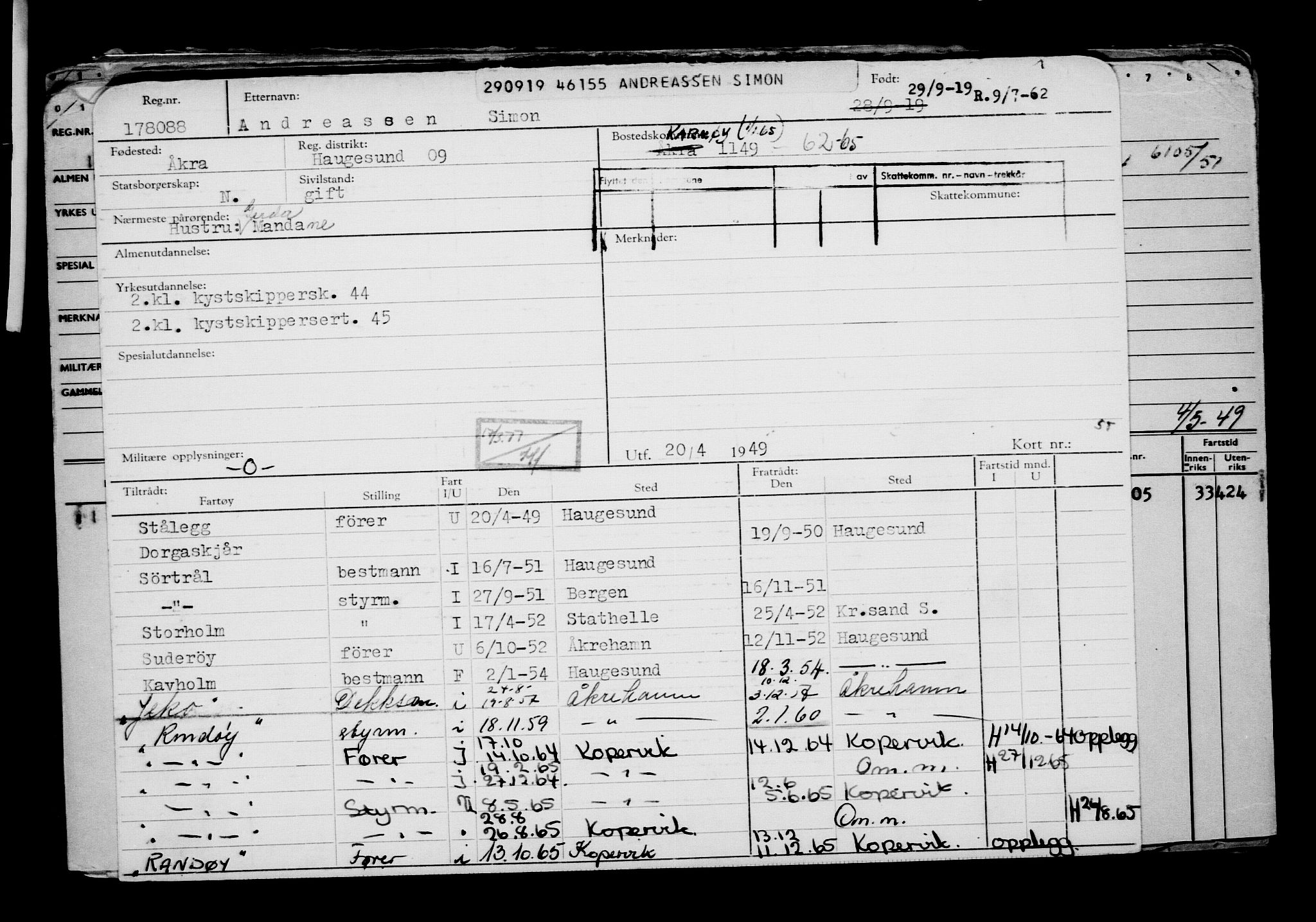 Direktoratet for sjømenn, AV/RA-S-3545/G/Gb/L0172: Hovedkort, 1919, s. 270