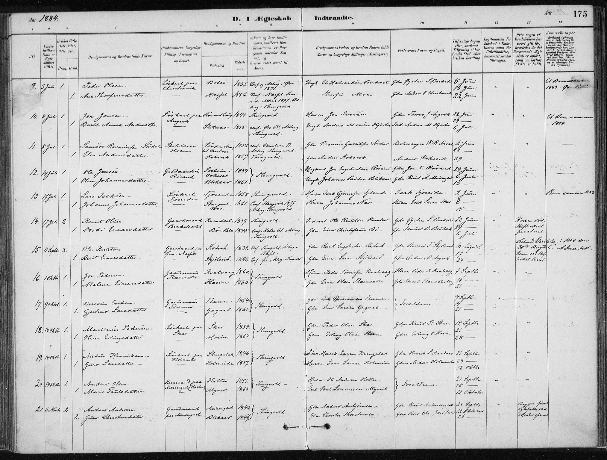 Ministerialprotokoller, klokkerbøker og fødselsregistre - Møre og Romsdal, SAT/A-1454/586/L0987: Ministerialbok nr. 586A13, 1879-1892, s. 175