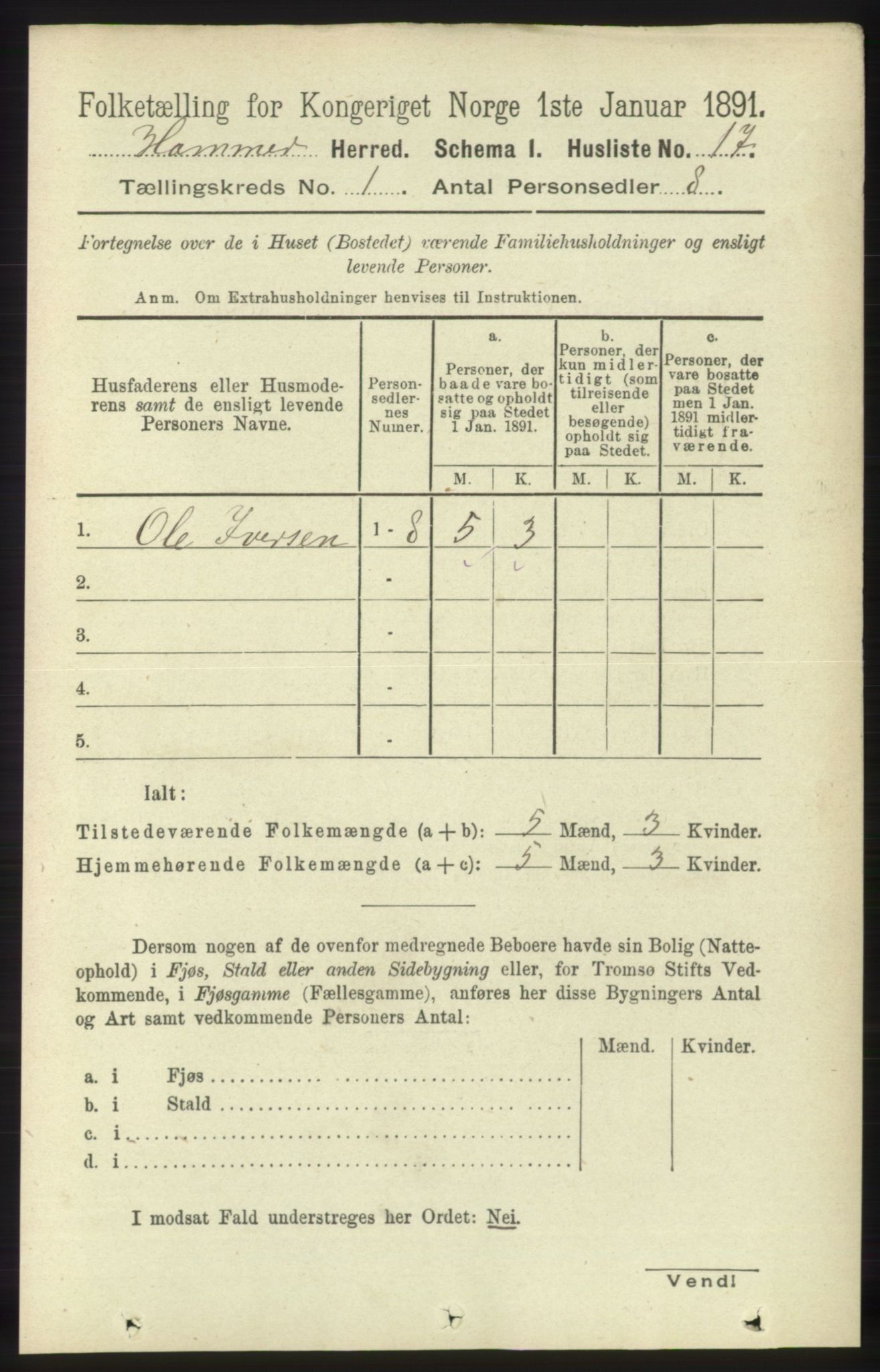 RA, Folketelling 1891 for 1254 Hamre herred, 1891, s. 57