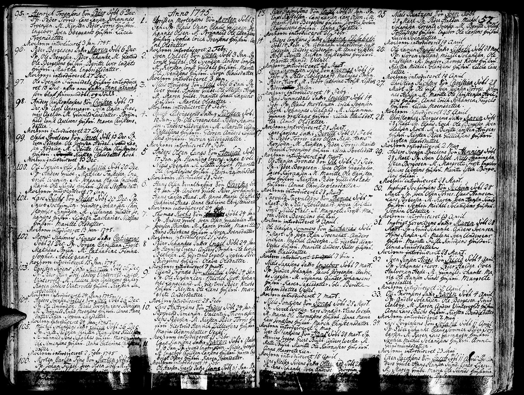 Ministerialprotokoller, klokkerbøker og fødselsregistre - Sør-Trøndelag, SAT/A-1456/681/L0925: Ministerialbok nr. 681A03, 1727-1766, s. 57