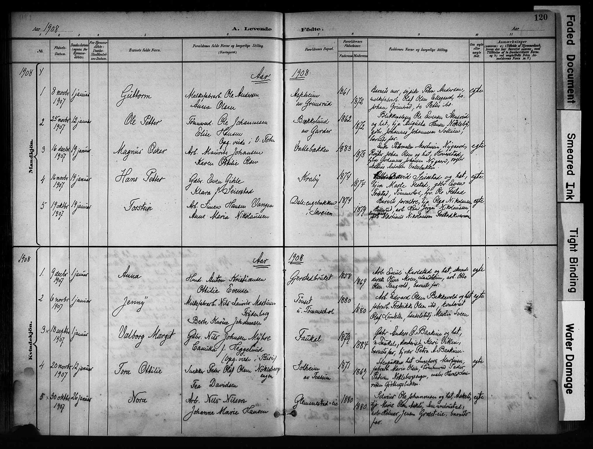 Østre Toten prestekontor, AV/SAH-PREST-104/H/Ha/Haa/L0008: Ministerialbok nr. 8, 1897-1909, s. 120