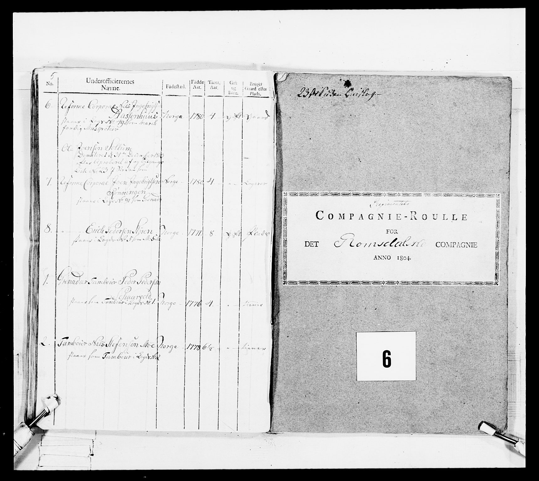 Generalitets- og kommissariatskollegiet, Det kongelige norske kommissariatskollegium, AV/RA-EA-5420/E/Eh/L0082: 2. Trondheimske nasjonale infanteriregiment, 1804, s. 191