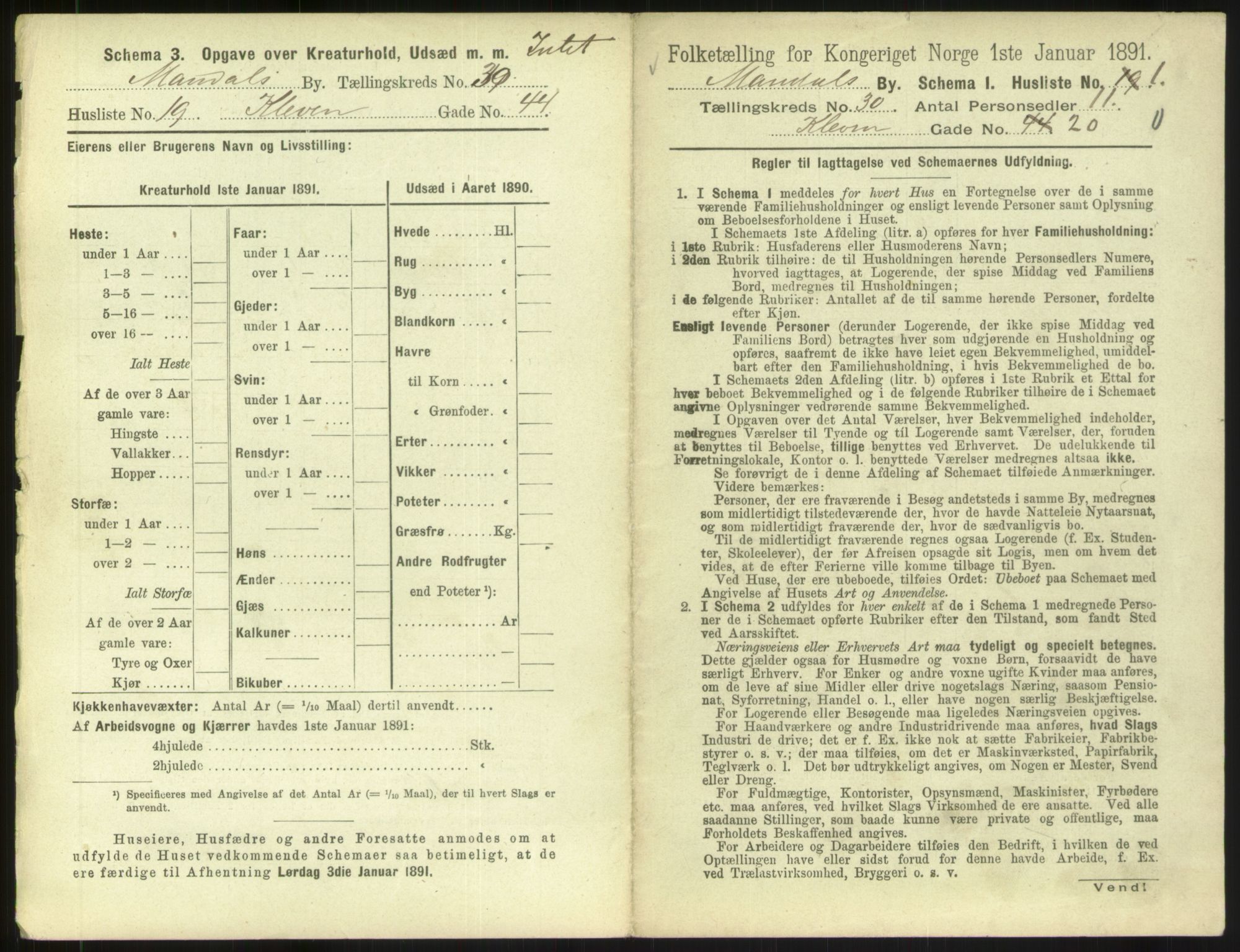 RA, Folketelling 1891 for 1002 Mandal ladested, 1891, s. 1347