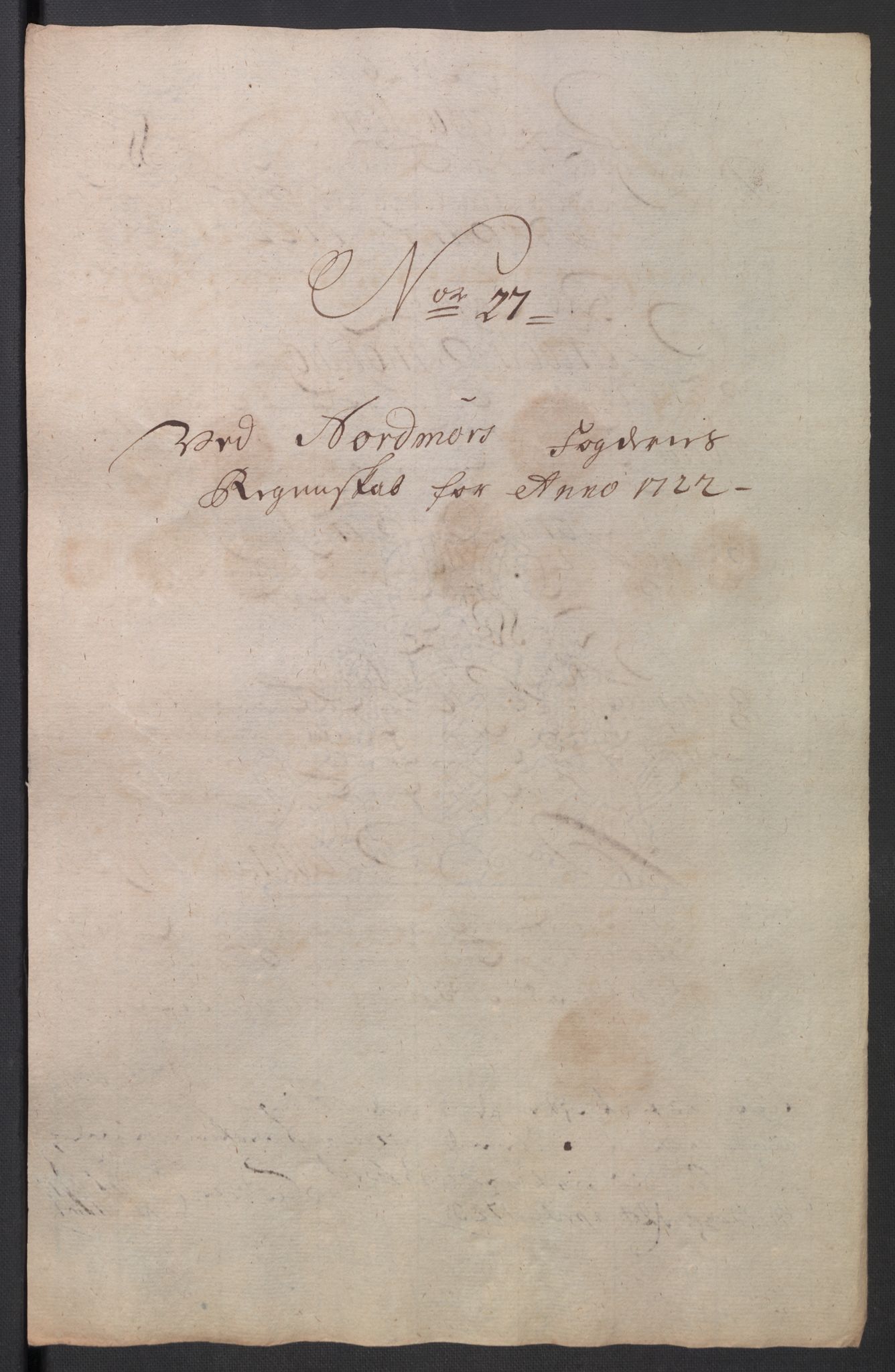 Rentekammeret inntil 1814, Reviderte regnskaper, Fogderegnskap, RA/EA-4092/R56/L3755: Fogderegnskap Nordmøre, 1722, s. 241