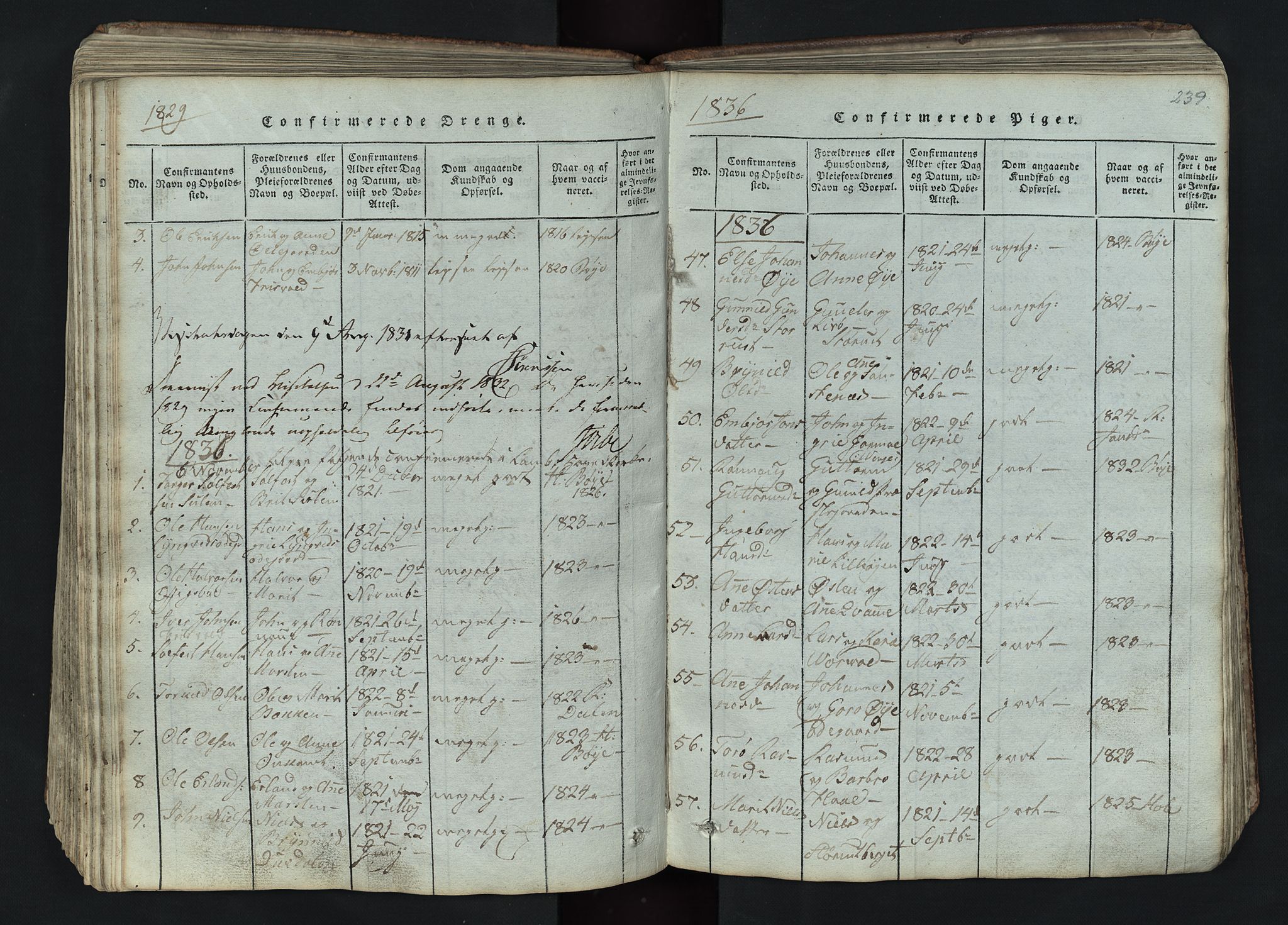 Lom prestekontor, AV/SAH-PREST-070/L/L0002: Klokkerbok nr. 2, 1815-1844, s. 239