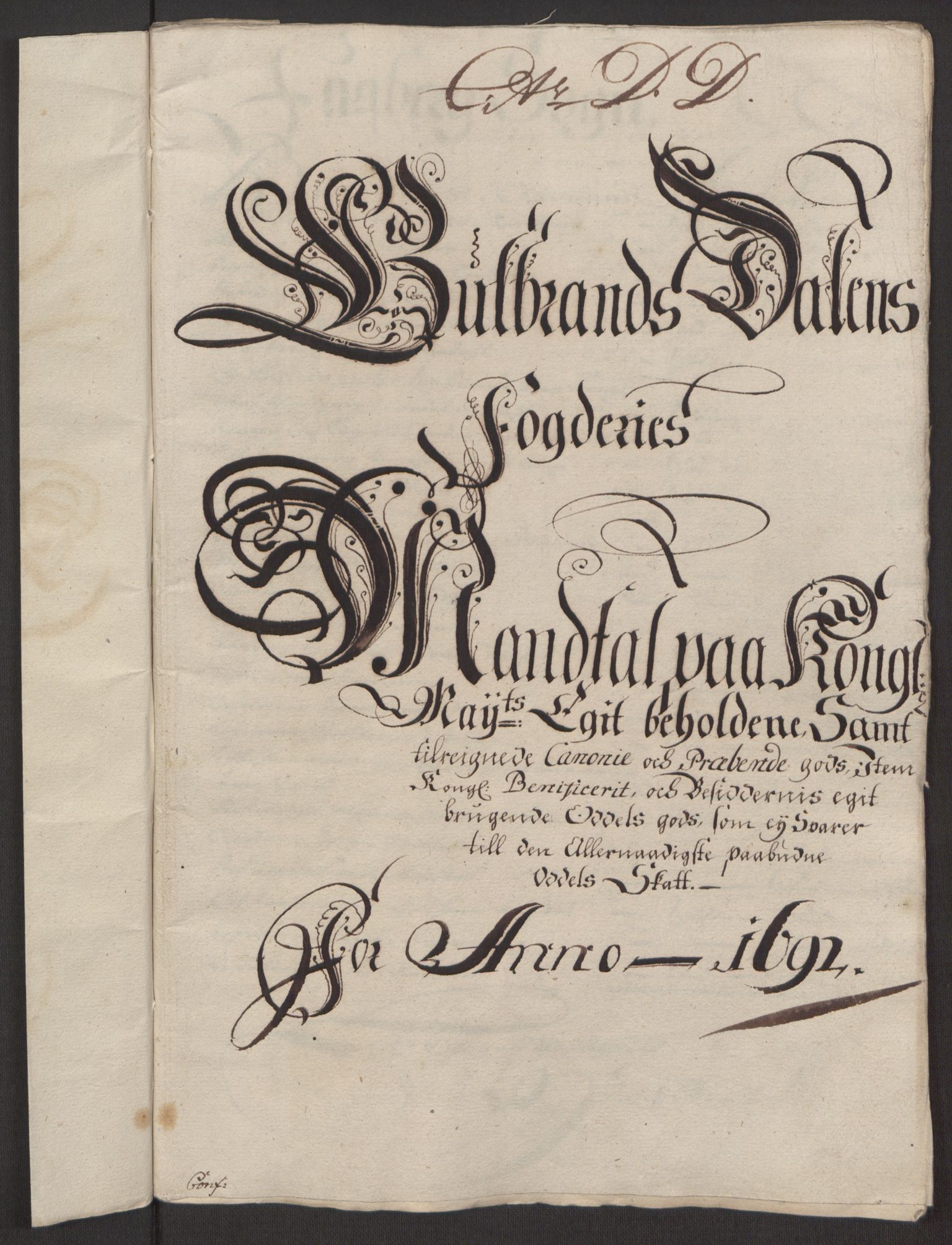 Rentekammeret inntil 1814, Reviderte regnskaper, Fogderegnskap, AV/RA-EA-4092/R17/L1166: Fogderegnskap Gudbrandsdal, 1690-1692, s. 71