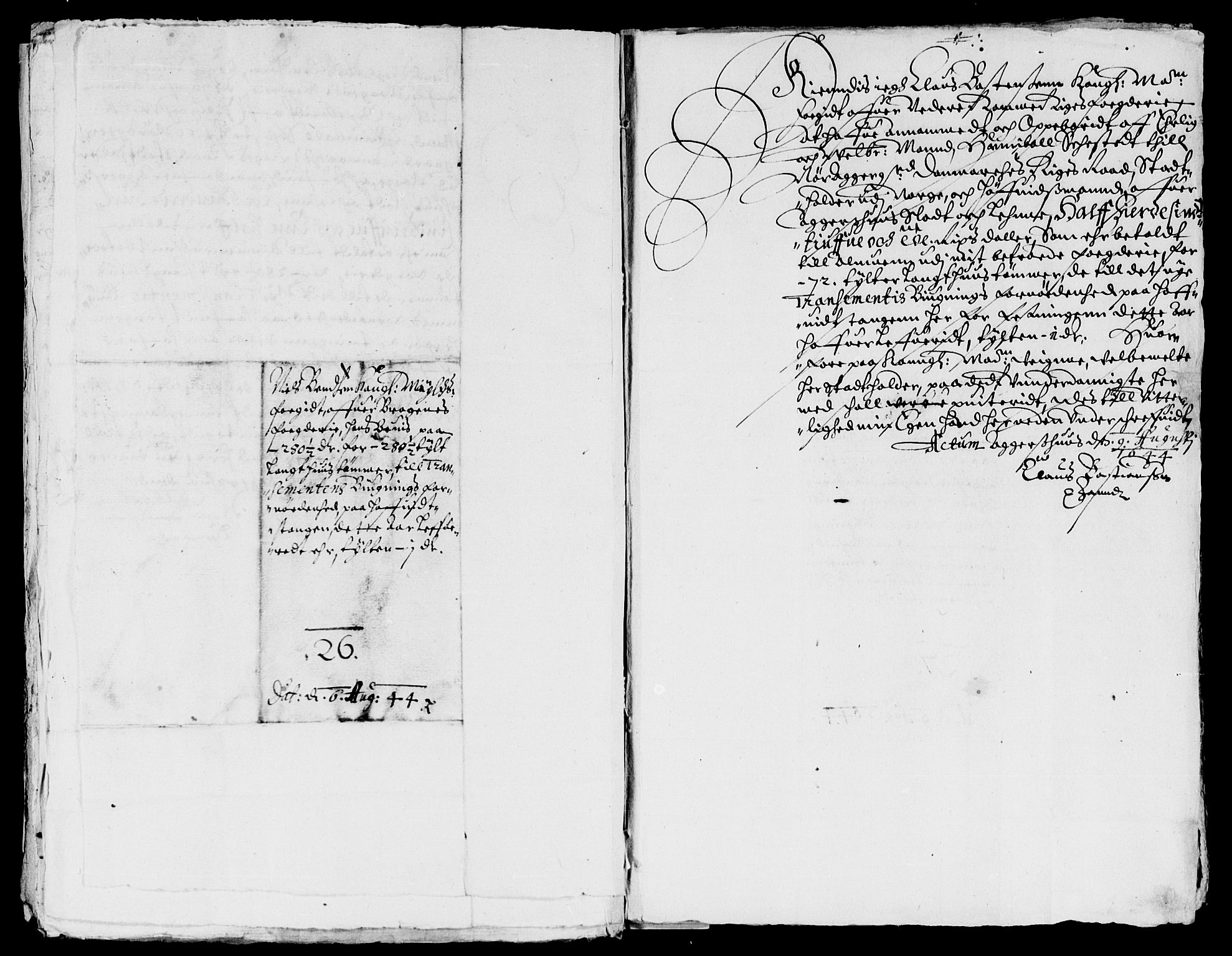 Rentekammeret inntil 1814, Reviderte regnskaper, Lensregnskaper, AV/RA-EA-5023/R/Rb/Rba/L0182: Akershus len, 1643-1645