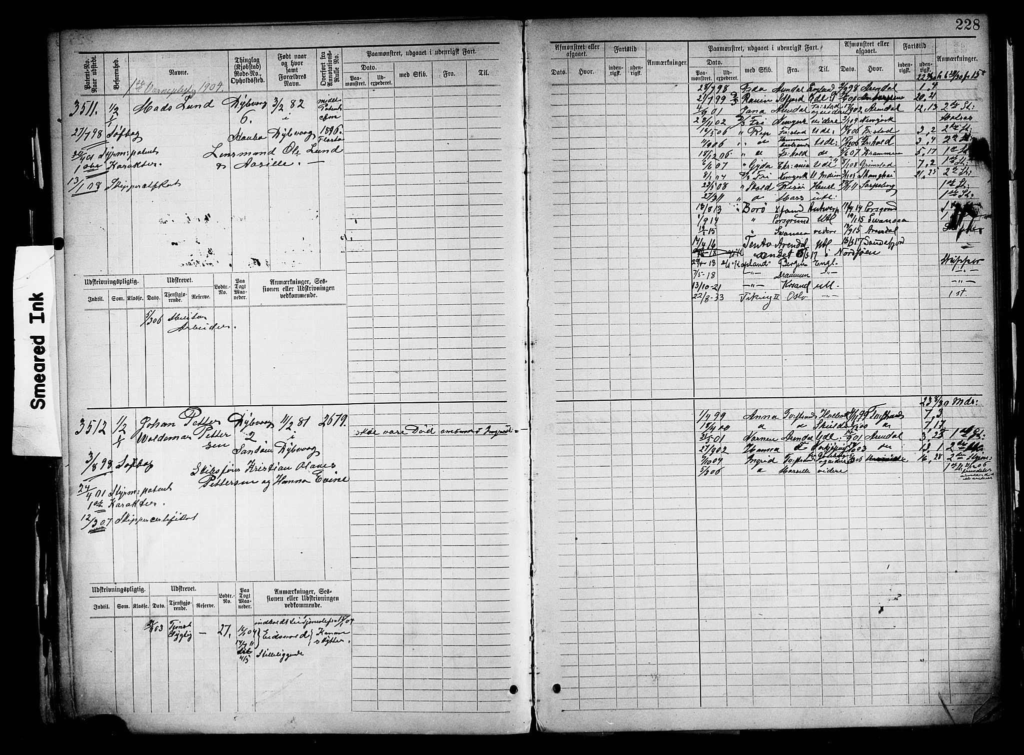 Tvedestrand mønstringskrets, SAK/2031-0011/F/Fb/L0019: Hovedrulle nr 3057-3818, U-35, 1892-1906, s. 236