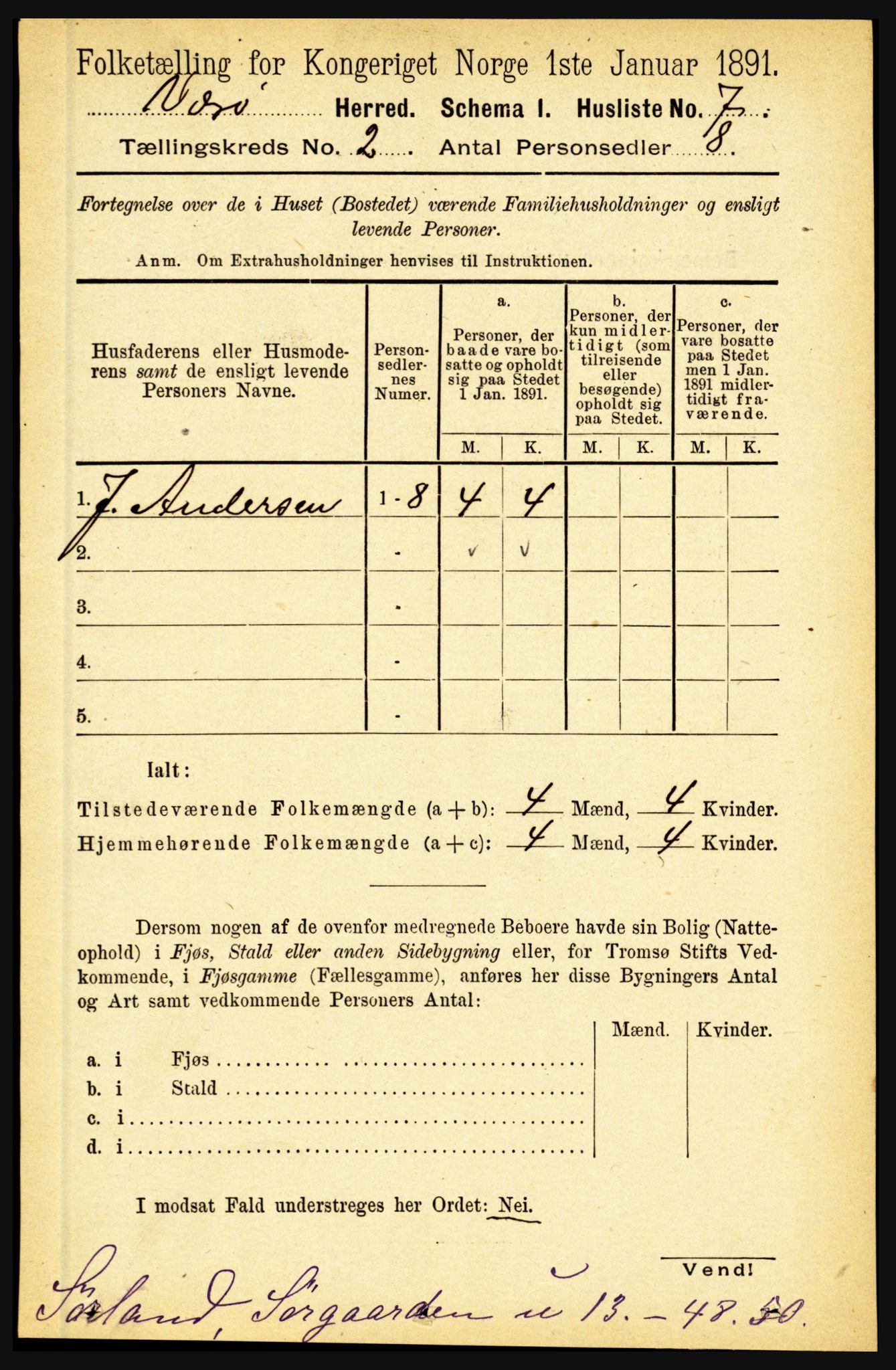 RA, Folketelling 1891 for 1857 Værøy herred, 1891, s. 266