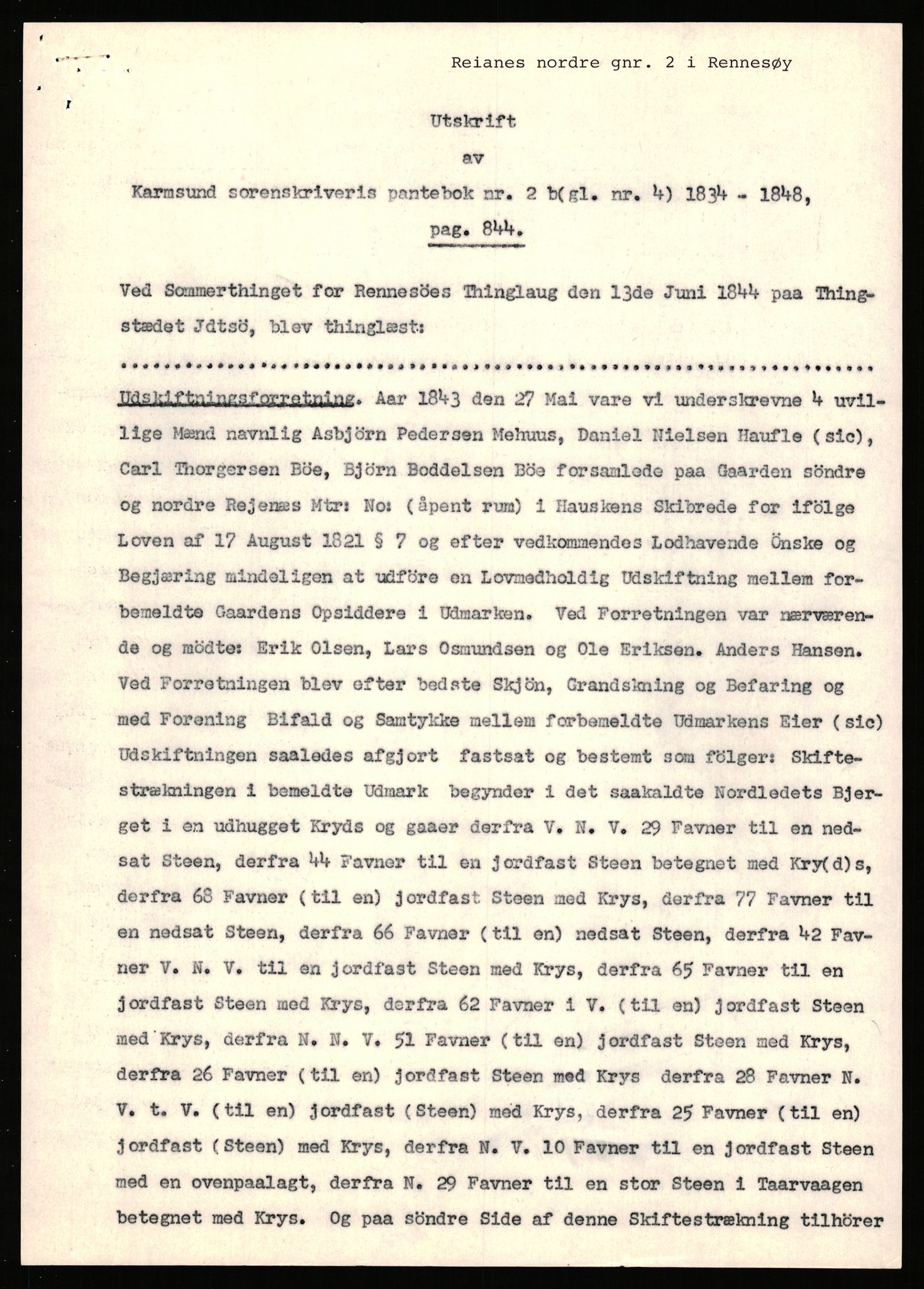 Statsarkivet i Stavanger, AV/SAST-A-101971/03/Y/Yj/L0068: Avskrifter sortert etter gårdsnavn: Refsnes - Risjell, 1750-1930, s. 23