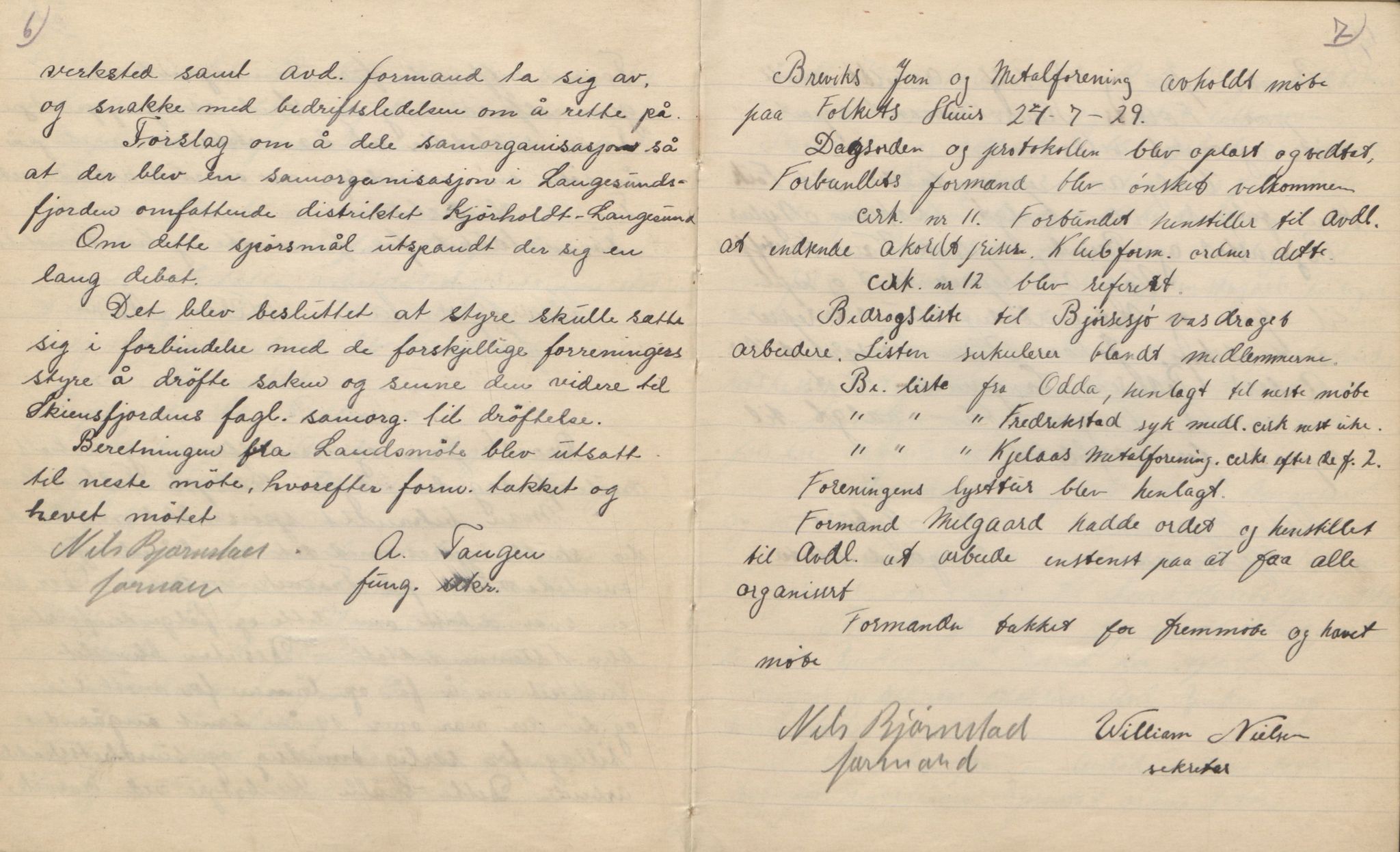 Brevik jern- og metallarbeiderforenings arkiv, AAT/AAT-805022/A/L0004: Møtebok, 1929-1935