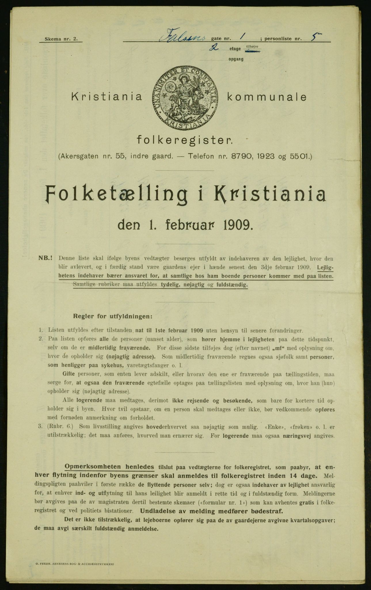 OBA, Kommunal folketelling 1.2.1909 for Kristiania kjøpstad, 1909, s. 20978