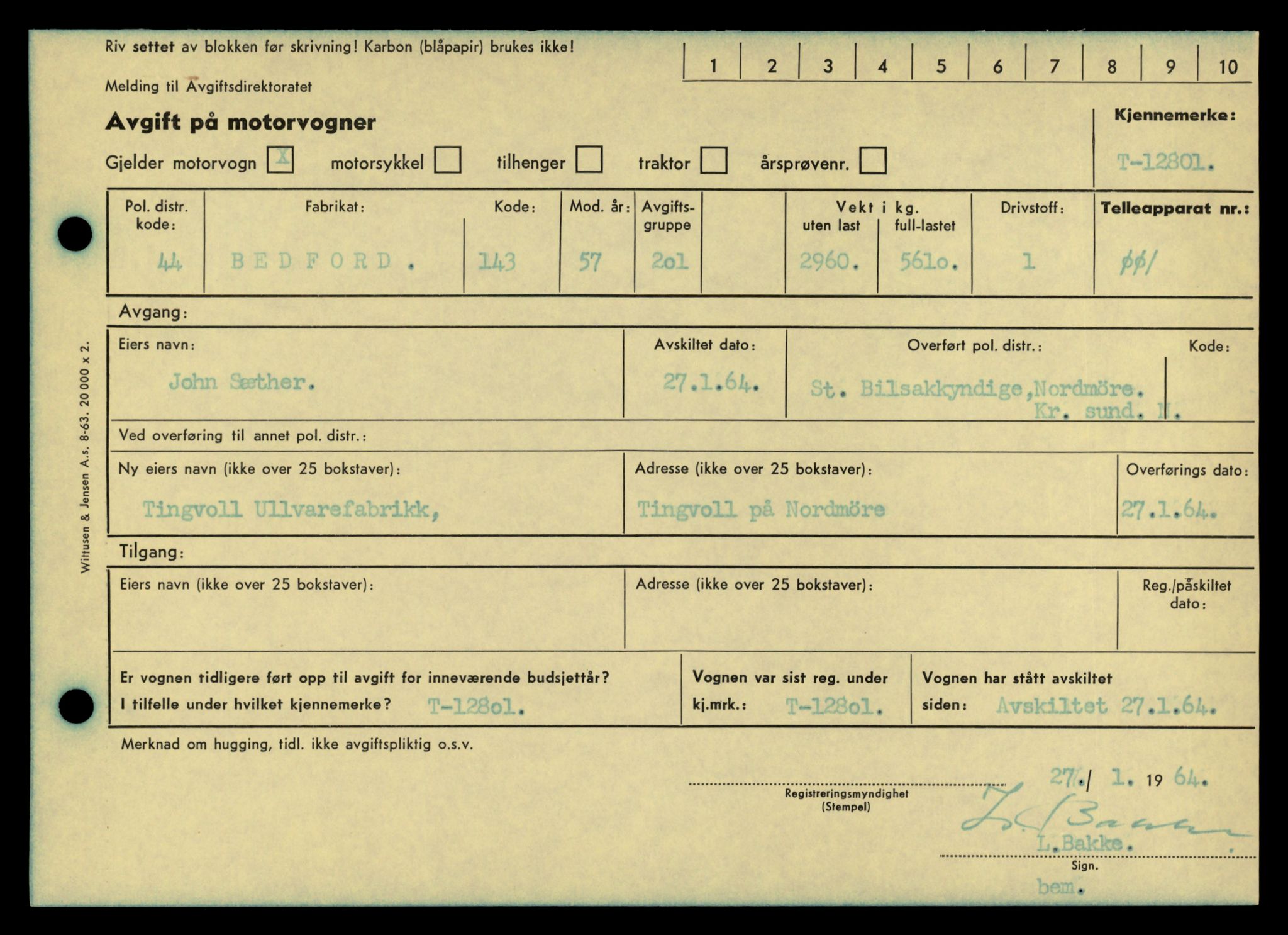Møre og Romsdal vegkontor - Ålesund trafikkstasjon, AV/SAT-A-4099/F/Fe/L0035: Registreringskort for kjøretøy T 12653 - T 12829, 1927-1998, s. 2814
