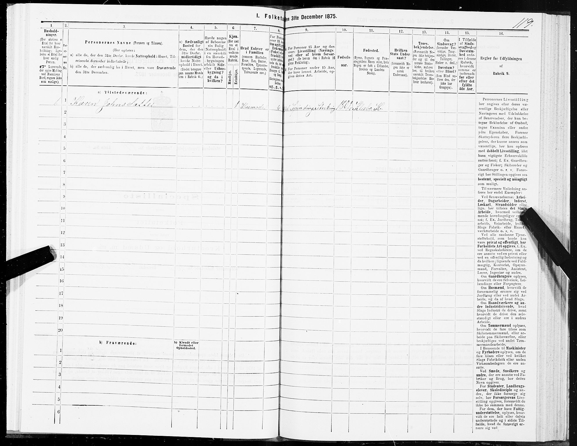 SAT, Folketelling 1875 for 1660P Strinda prestegjeld, 1875, s. 8119