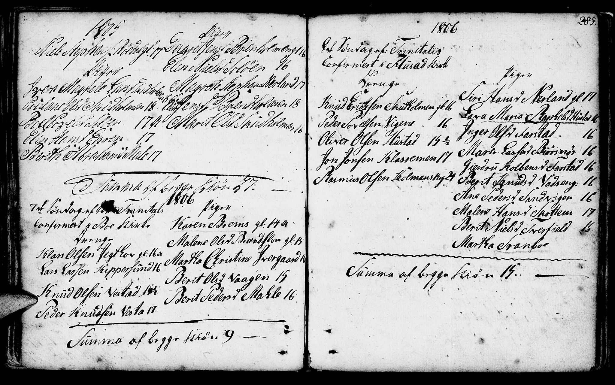 Ministerialprotokoller, klokkerbøker og fødselsregistre - Møre og Romsdal, SAT/A-1454/566/L0761: Ministerialbok nr. 566A02 /1, 1767-1817, s. 285