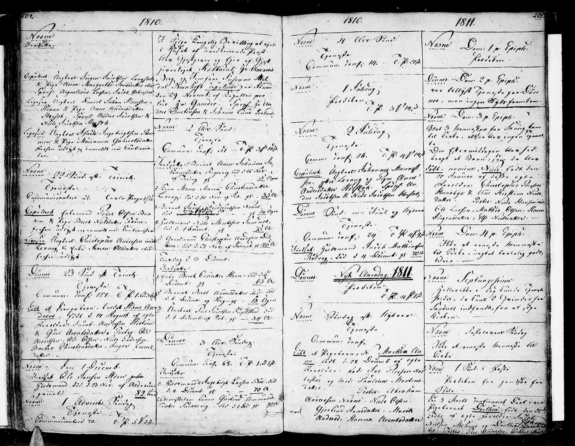 Ministerialprotokoller, klokkerbøker og fødselsregistre - Nordland, AV/SAT-A-1459/838/L0545: Ministerialbok nr. 838A04, 1791-1820, s. 204-205