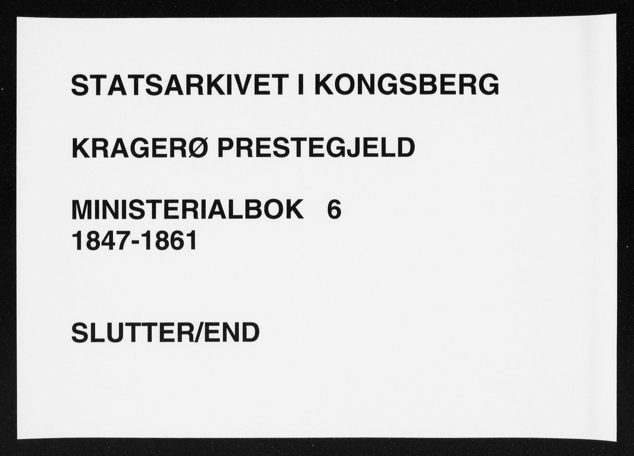 Kragerø kirkebøker, AV/SAKO-A-278/F/Fa/L0006: Ministerialbok nr. 6, 1847-1861