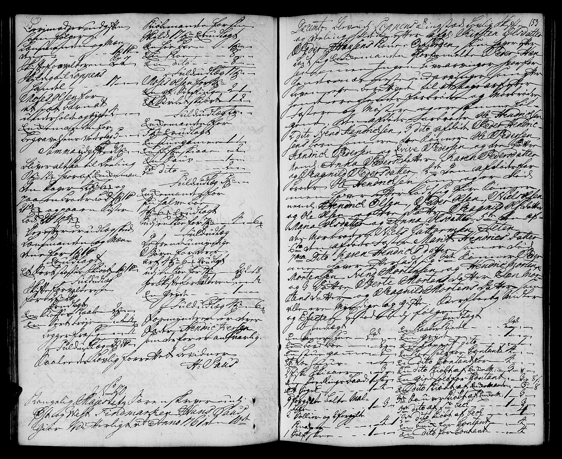 Finnmark sorenskriveri, AV/SATØ-S-0053/H/Ha/L0067: Skifteprotokoller, 1759-1771, s. 152b-153a