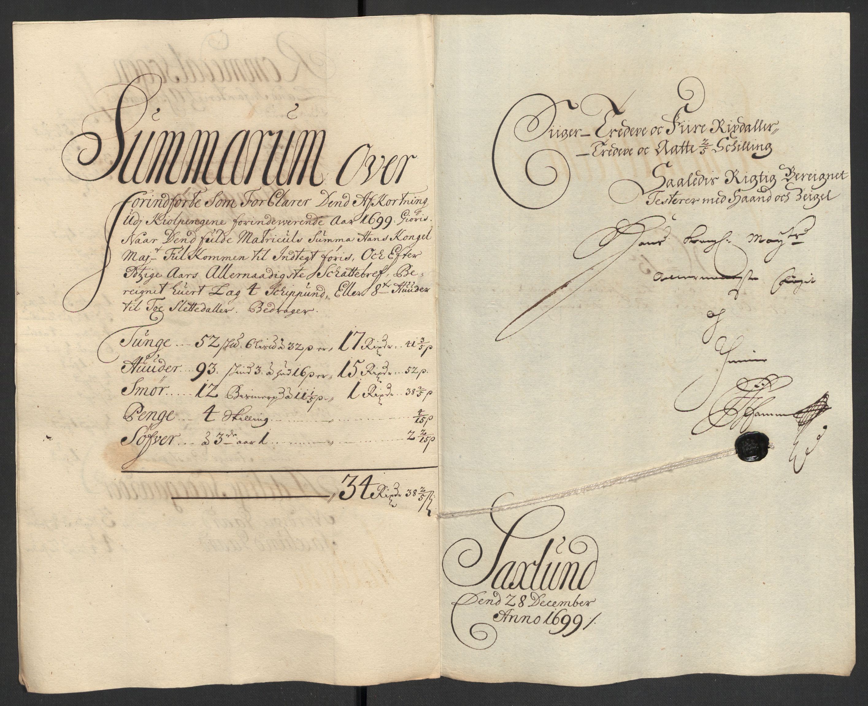 Rentekammeret inntil 1814, Reviderte regnskaper, Fogderegnskap, AV/RA-EA-4092/R16/L1038: Fogderegnskap Hedmark, 1699, s. 169