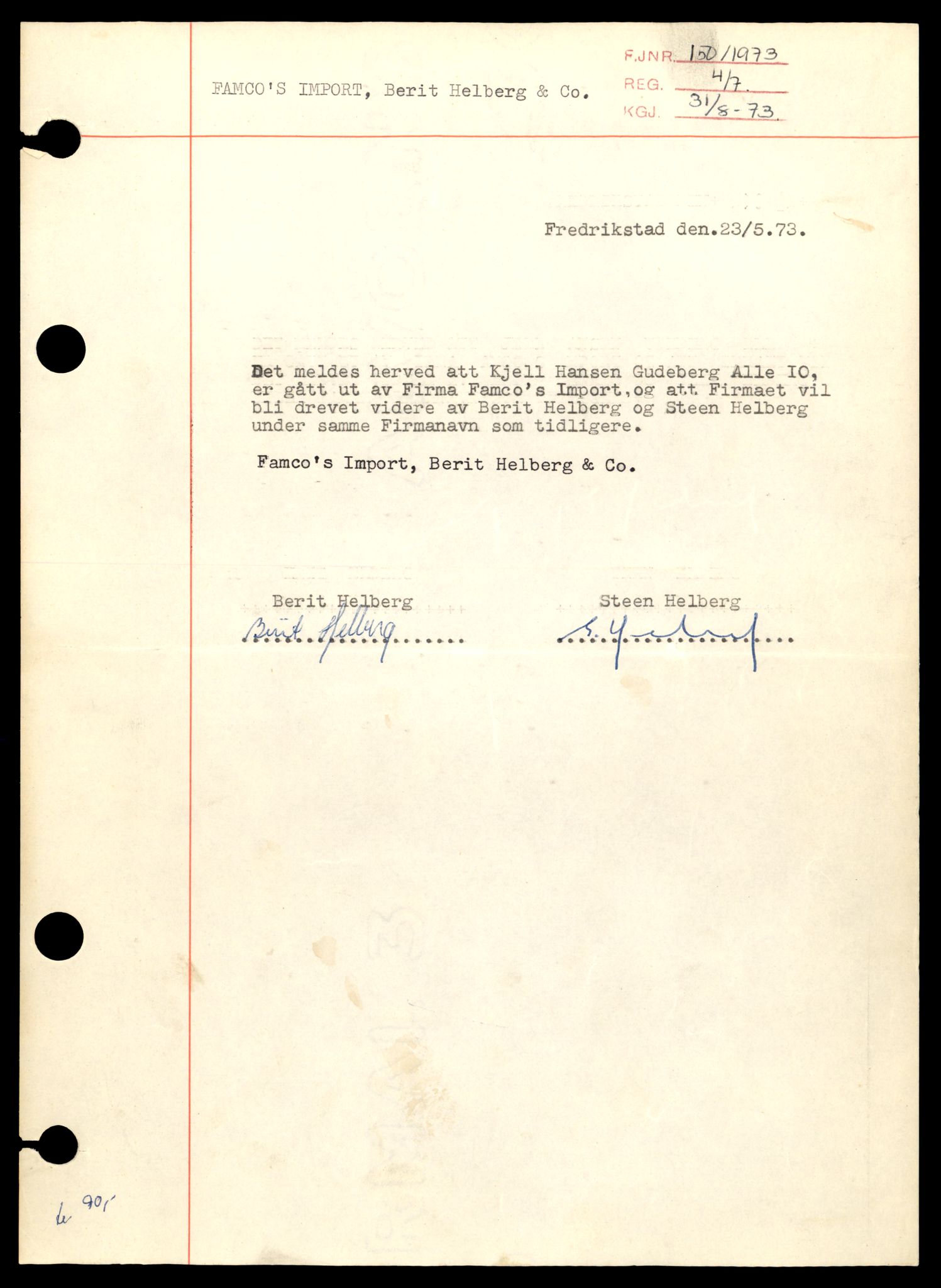 Fredrikstad tingrett, AV/SAT-A-10473/K/Ka/Kab/L0002: Enkeltmannsforetak, F-K, 1944-1990, s. 9