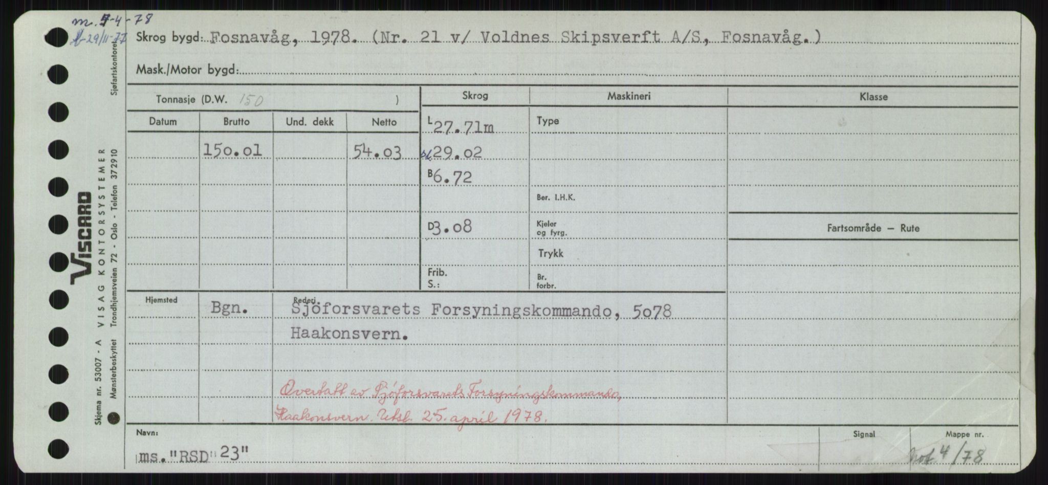 Sjøfartsdirektoratet med forløpere, Skipsmålingen, RA/S-1627/H/Ha/L0004/0002: Fartøy, Mas-R / Fartøy, Odin-R, s. 473