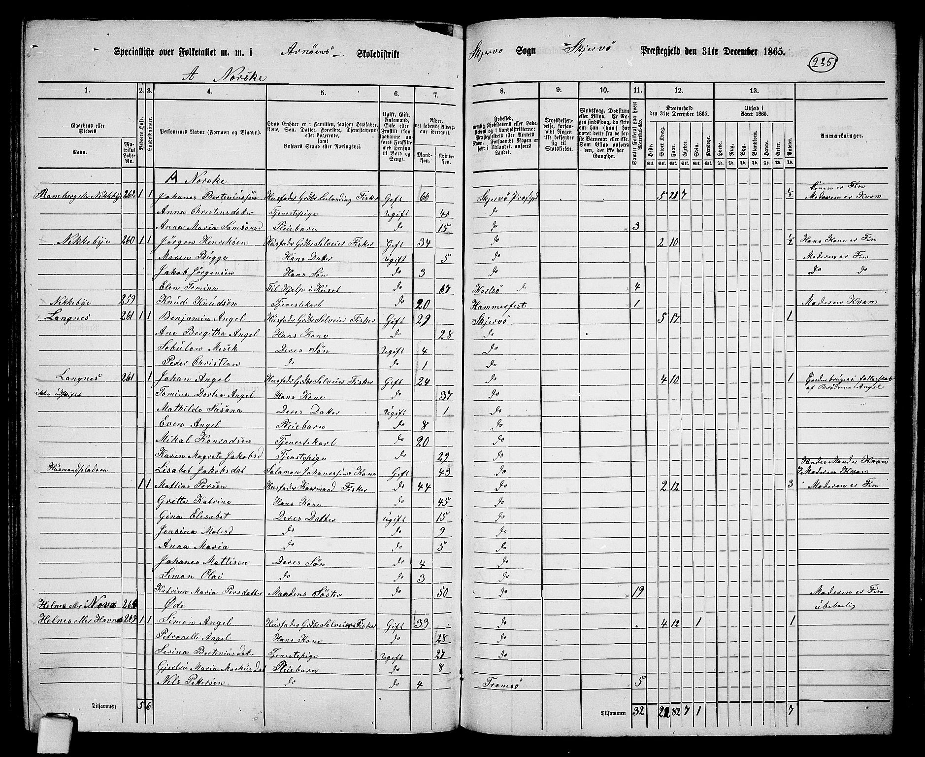 RA, Folketelling 1865 for 1941P Skjervøy prestegjeld, 1865, s. 115