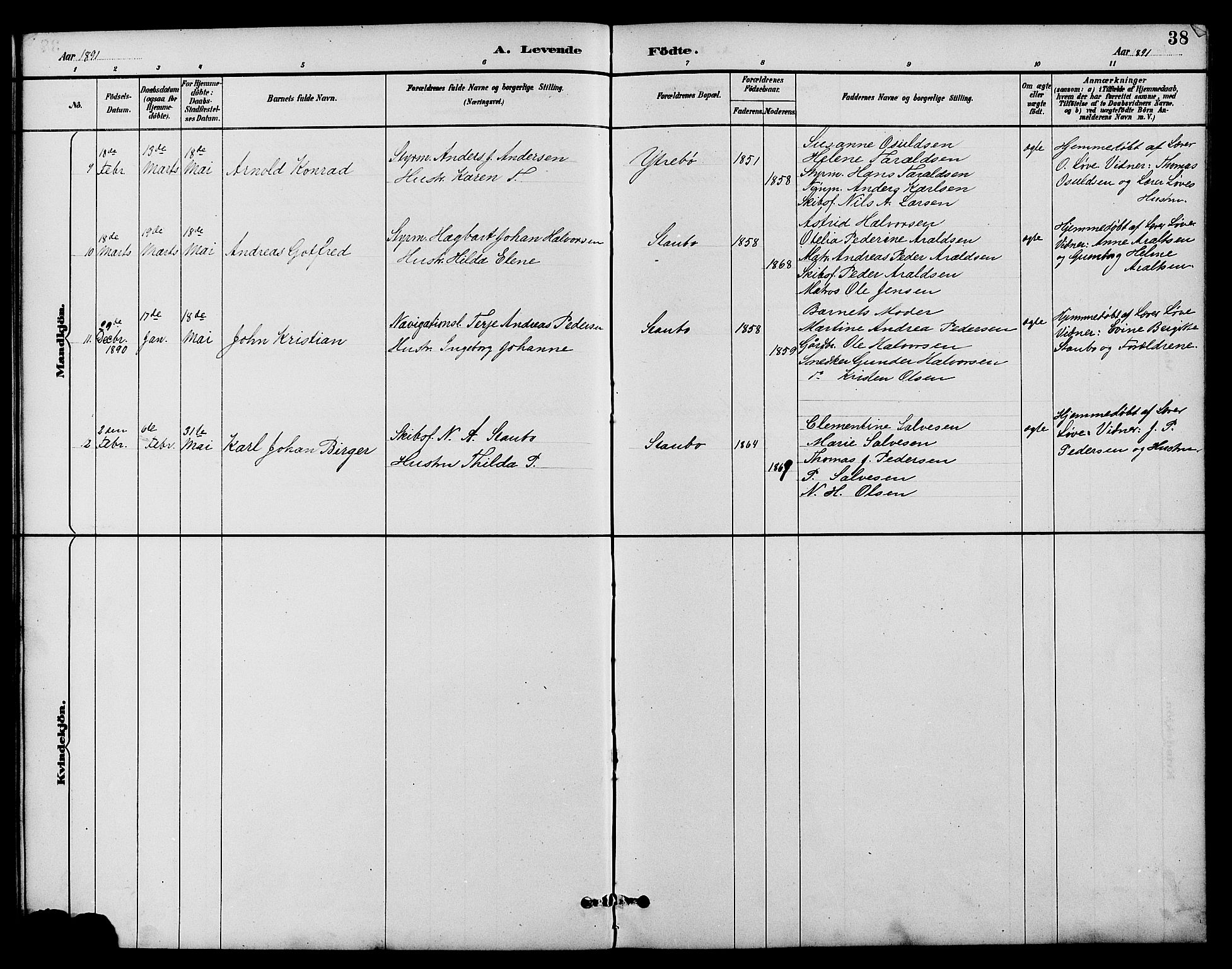 Dypvåg sokneprestkontor, AV/SAK-1111-0007/F/Fb/Fbb/L0004: Klokkerbok nr. B 4, 1887-1905, s. 38
