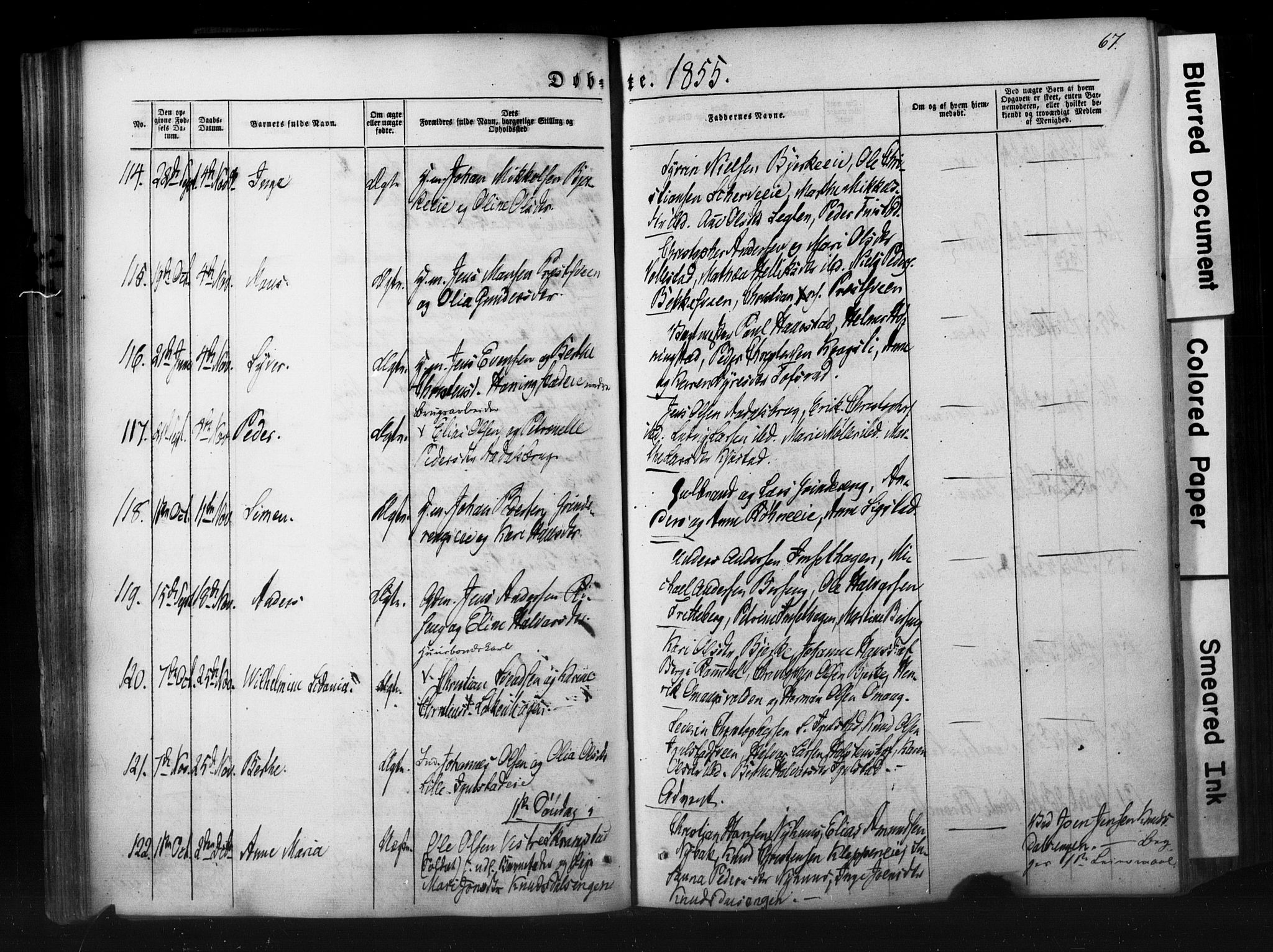 Løten prestekontor, AV/SAH-PREST-022/K/Ka/L0007: Ministerialbok nr. 7, 1850-1859, s. 67