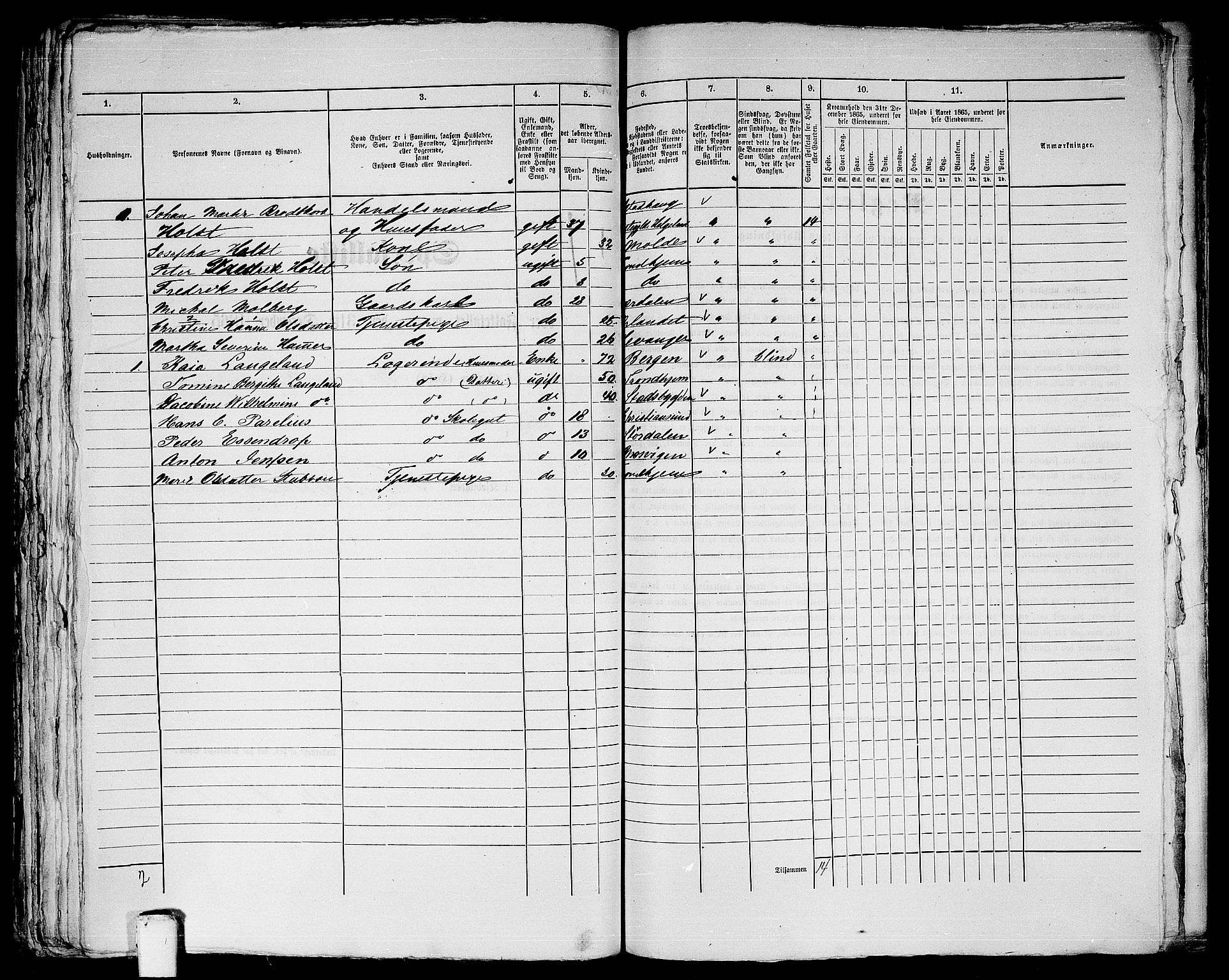 RA, Folketelling 1865 for 1601 Trondheim kjøpstad, 1865, s. 993