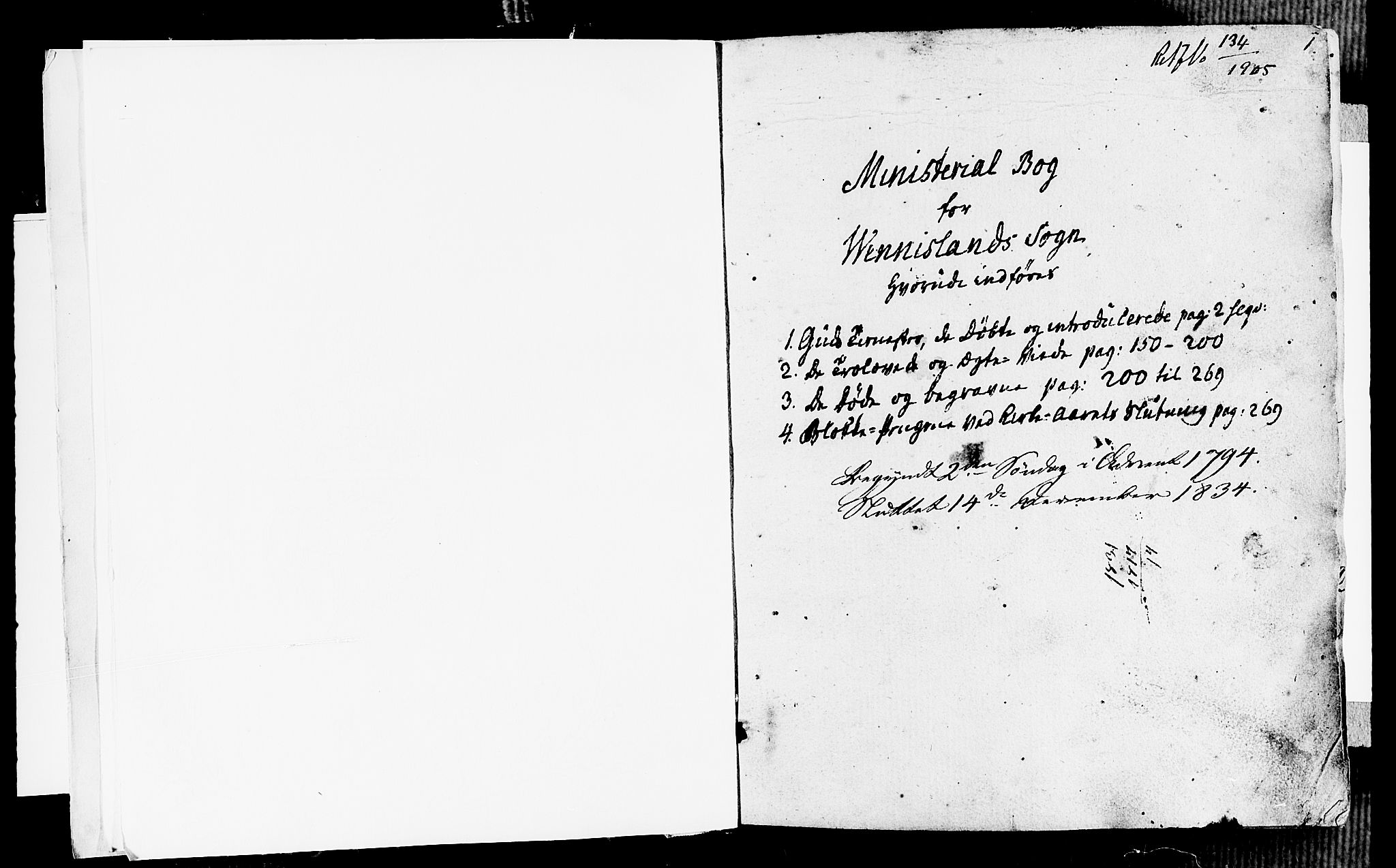 Vennesla sokneprestkontor, SAK/1111-0045/Fa/Fab/L0002: Ministerialbok nr. A 2, 1794-1834, s. 1