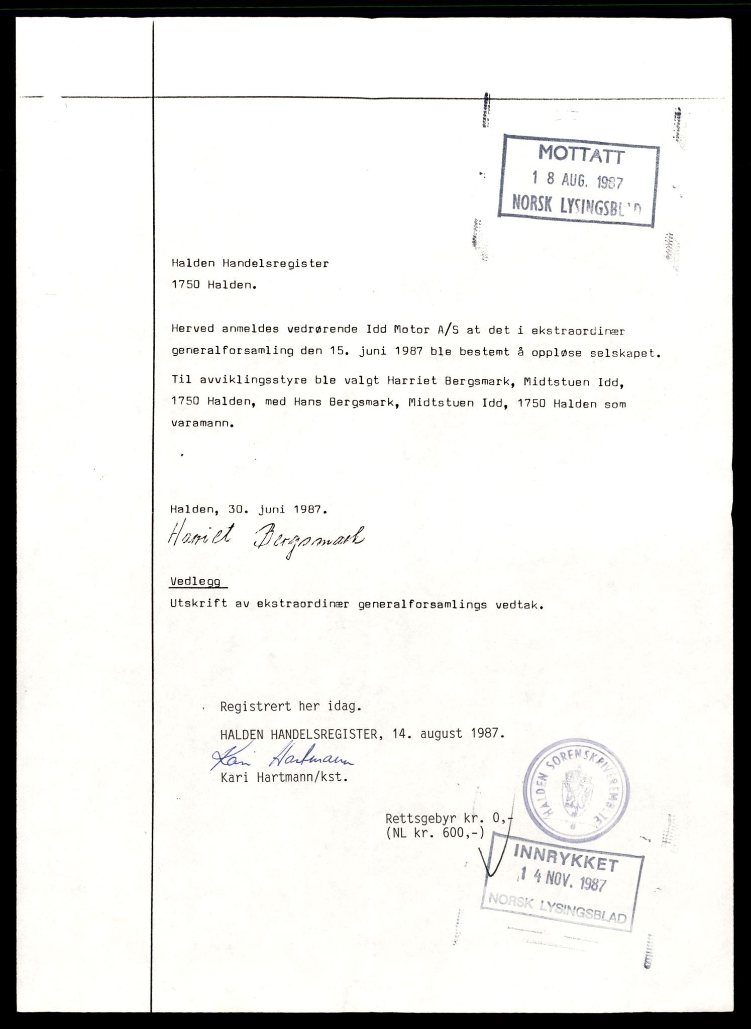 Halden tingrett, AV/SAT-A-10067/K/Kb/Kbb/L0010: Aksjeselskap, I-Kr, 1944-1990, s. 3